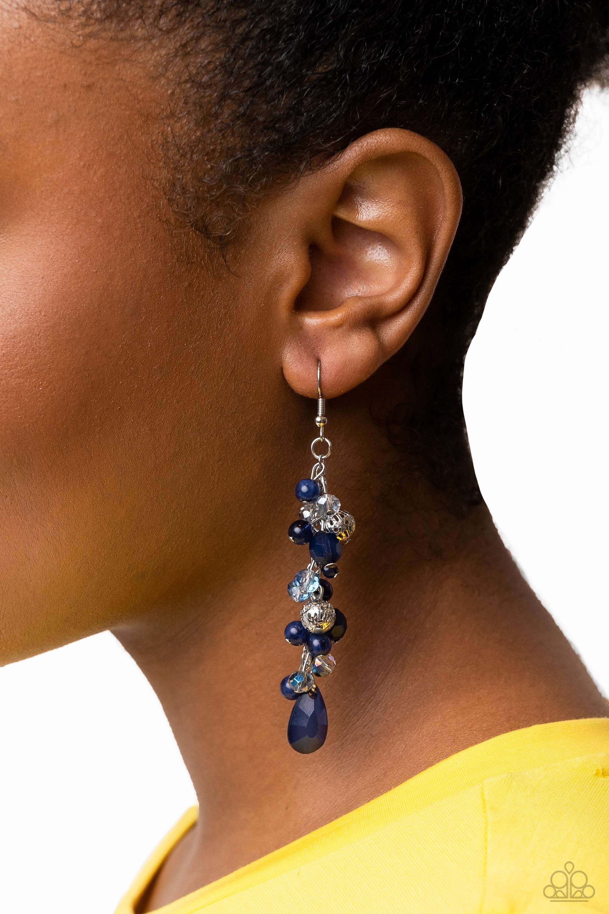 Cheeky Cascade - Blue Paparazzi Earrings $5 Jewelry with Janet Morgan Earrings