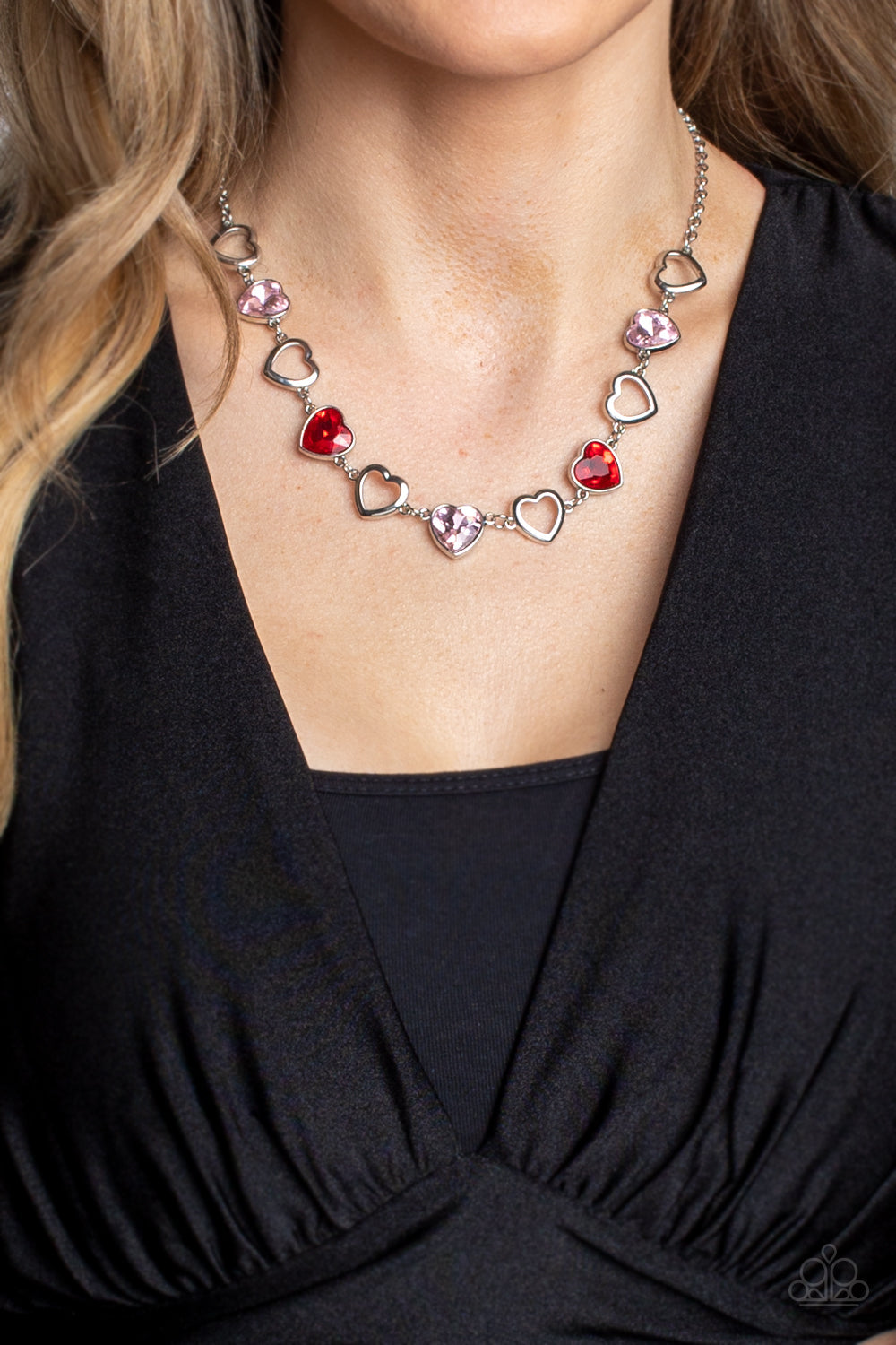 Contemporary Cupid - Paparazzi Accessories Multi Heart Necklace $5 Jewelry with Janet Morgan Necklace