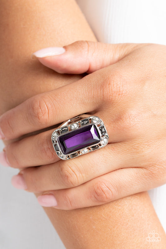 Radiant Rhinestones - Purple Paparazzi Ring $5 Jewelry with Janet Morgan rings