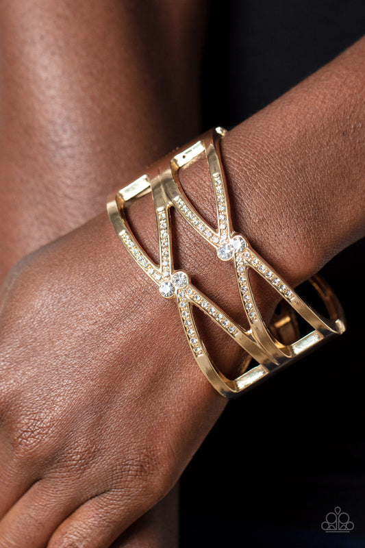 Entrancing Etiquette - Gold Paparazzi Accessories Bracelet $5 Jewelry with Janet Morgan Bracelets