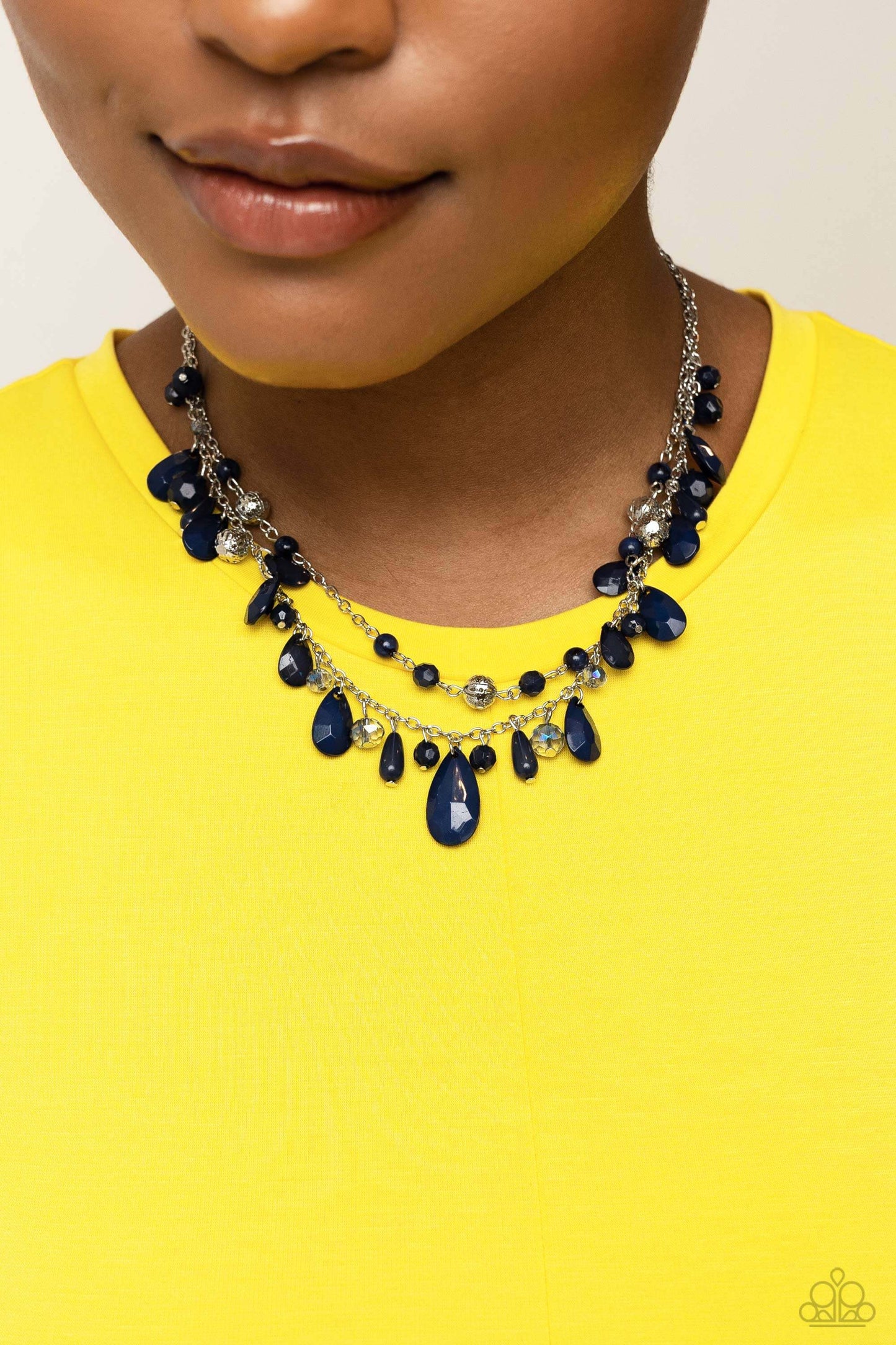 Flirty Flood - Blue Paparazzi Necklace $5 Jewelry with Janet Morgan Necklaces