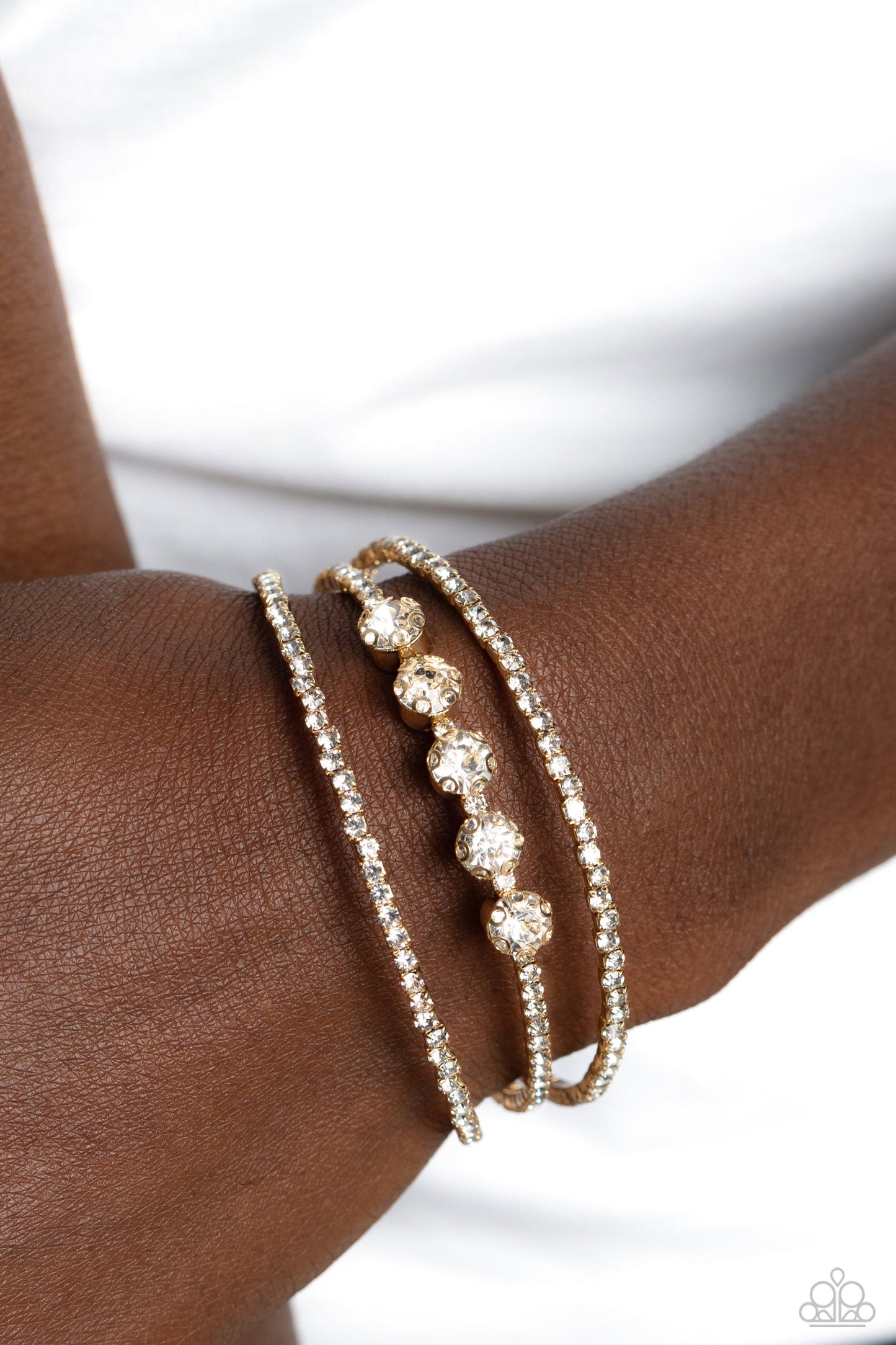 Lucid Layers - Paparazzi Accessories Gold Bracelet $5 Jewelry with Janet Morgan Bracelets