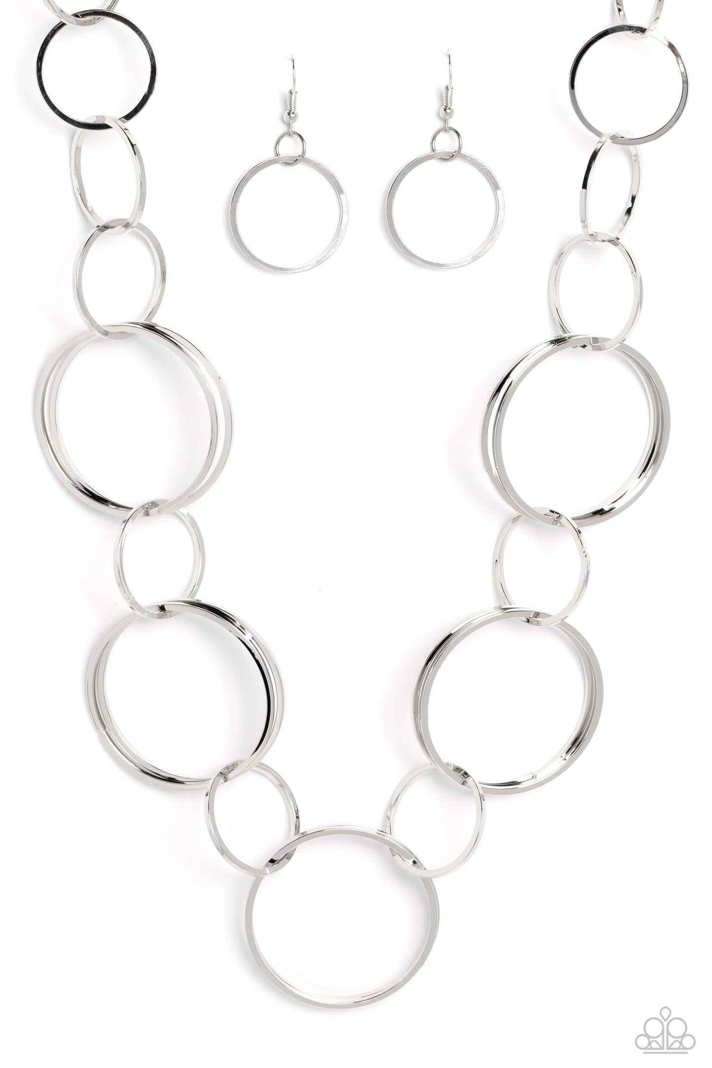 Shimmering Symphony - Silver Paparazzi Necklace $5 Jewelry with Janet Morgan Necklaces