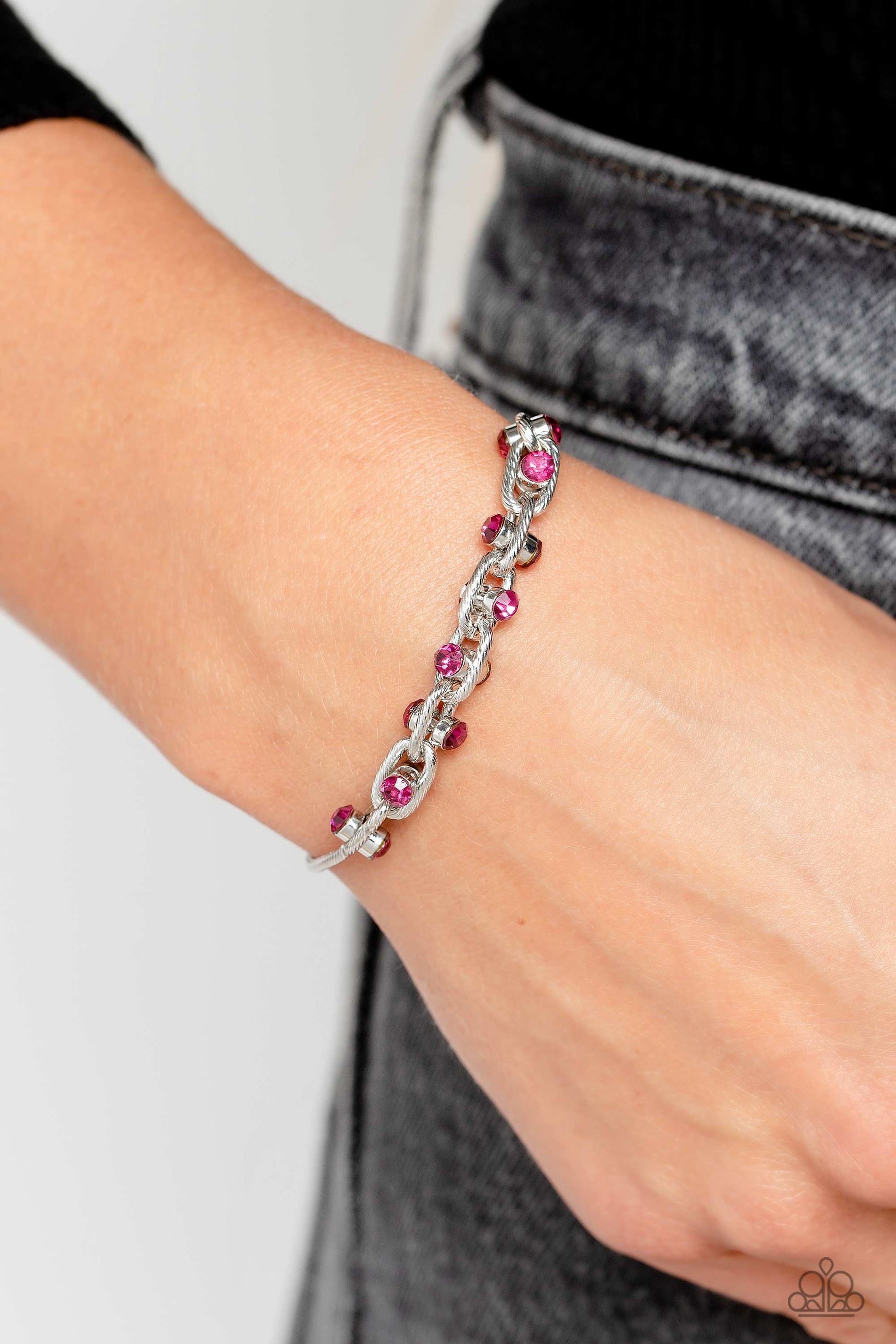 Intertwined Illusion - Paparazzi Accessories Pink Bracelet $5 Jewelry with Janet Morgan Bracelets