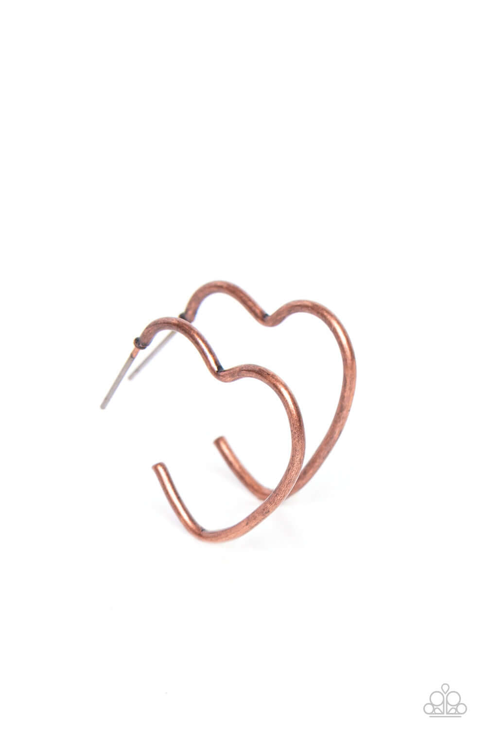 Burnished Beau - Paparazzi Accessories Copper Heart Hoop Earrings $5 Jewelry with Janet Morgan EARRINGS