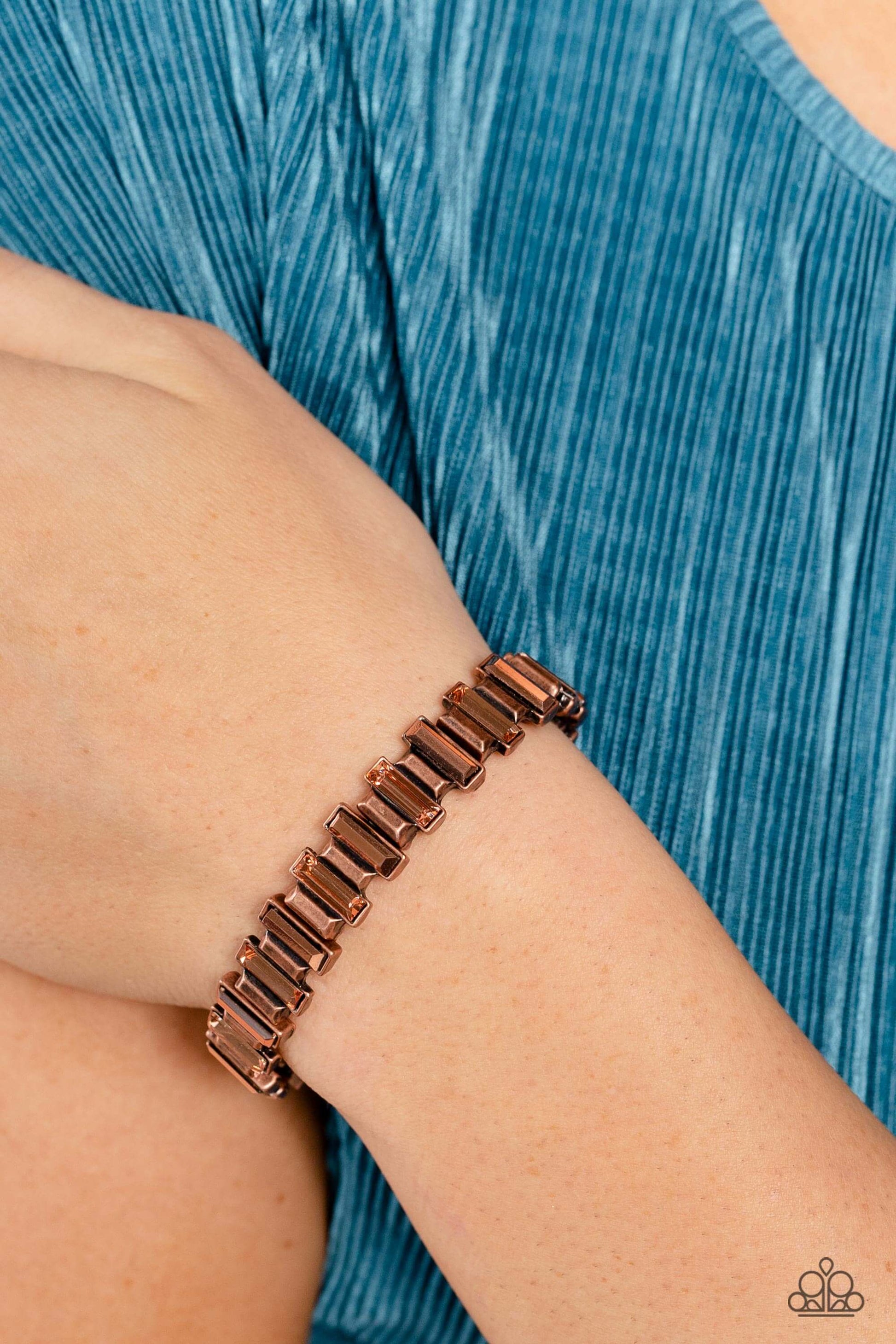 BURSTING the Midnight Oil - Copper Paparazzi Bracelet $5 Jewelry with Janet Morgan Bracelets