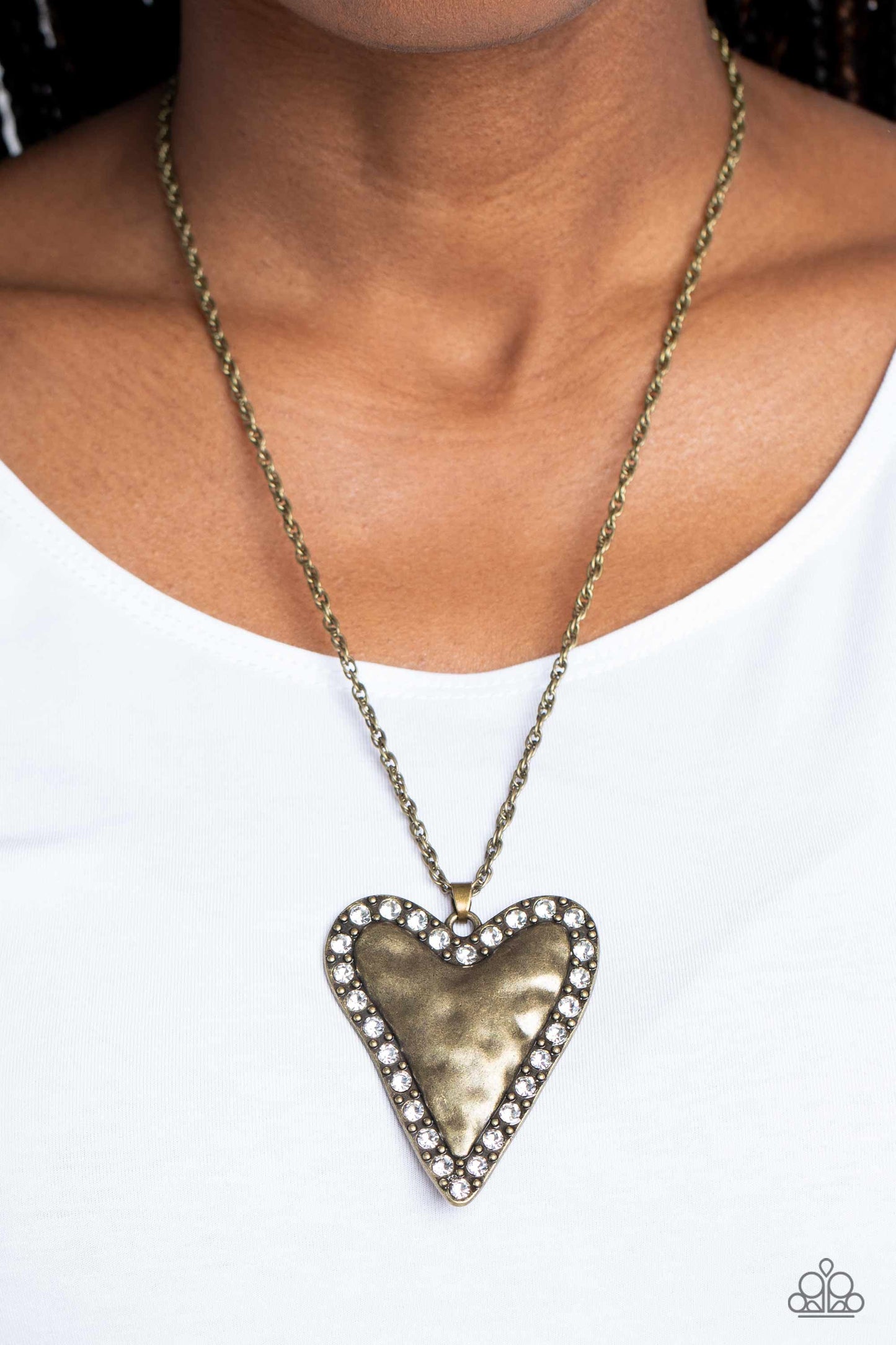 Radiant Romeo - Brass Paparazzi Necklace $5 Jewelry with Janet Morgan Necklaces