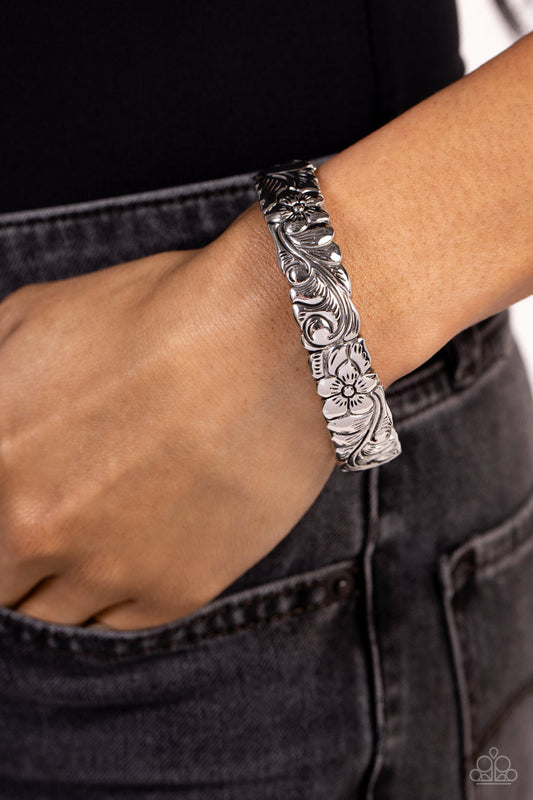 Grounded Grace - Silver Paparazzi Hinge Bracelet $5 Jewelry with Janet Morgan Bracelets