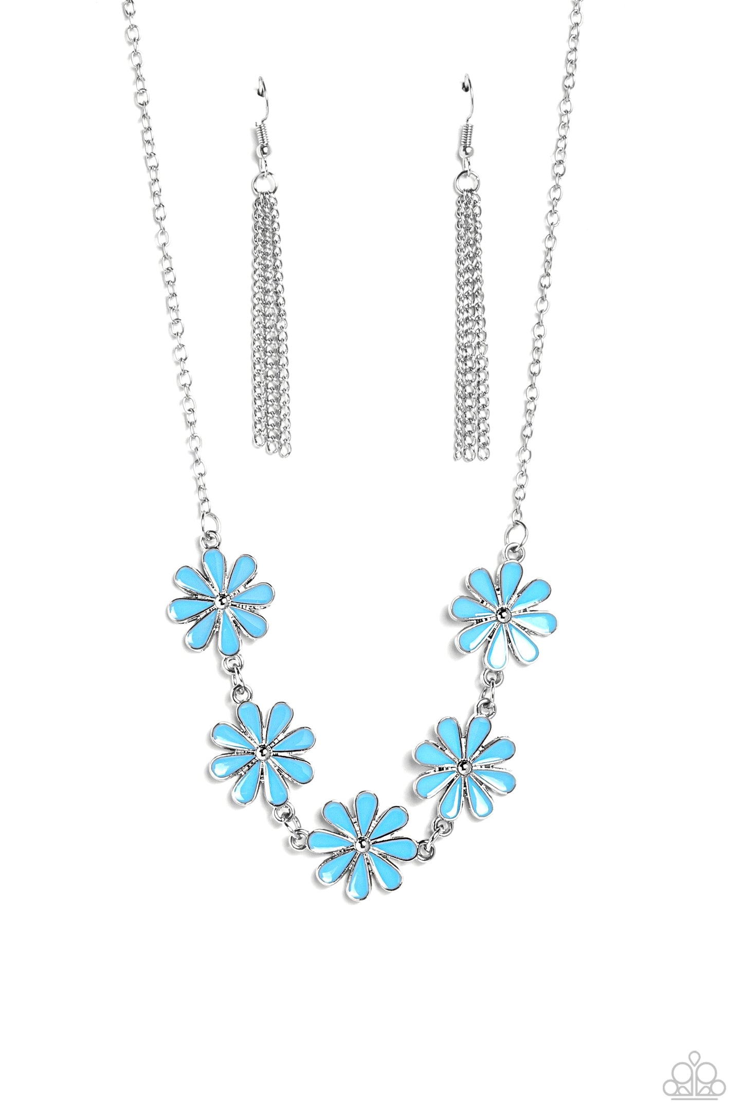 Flora Fantasy - Blue Paparazzi Accessories Necklace $5 Jewelry with Janet Morgan Necklaces