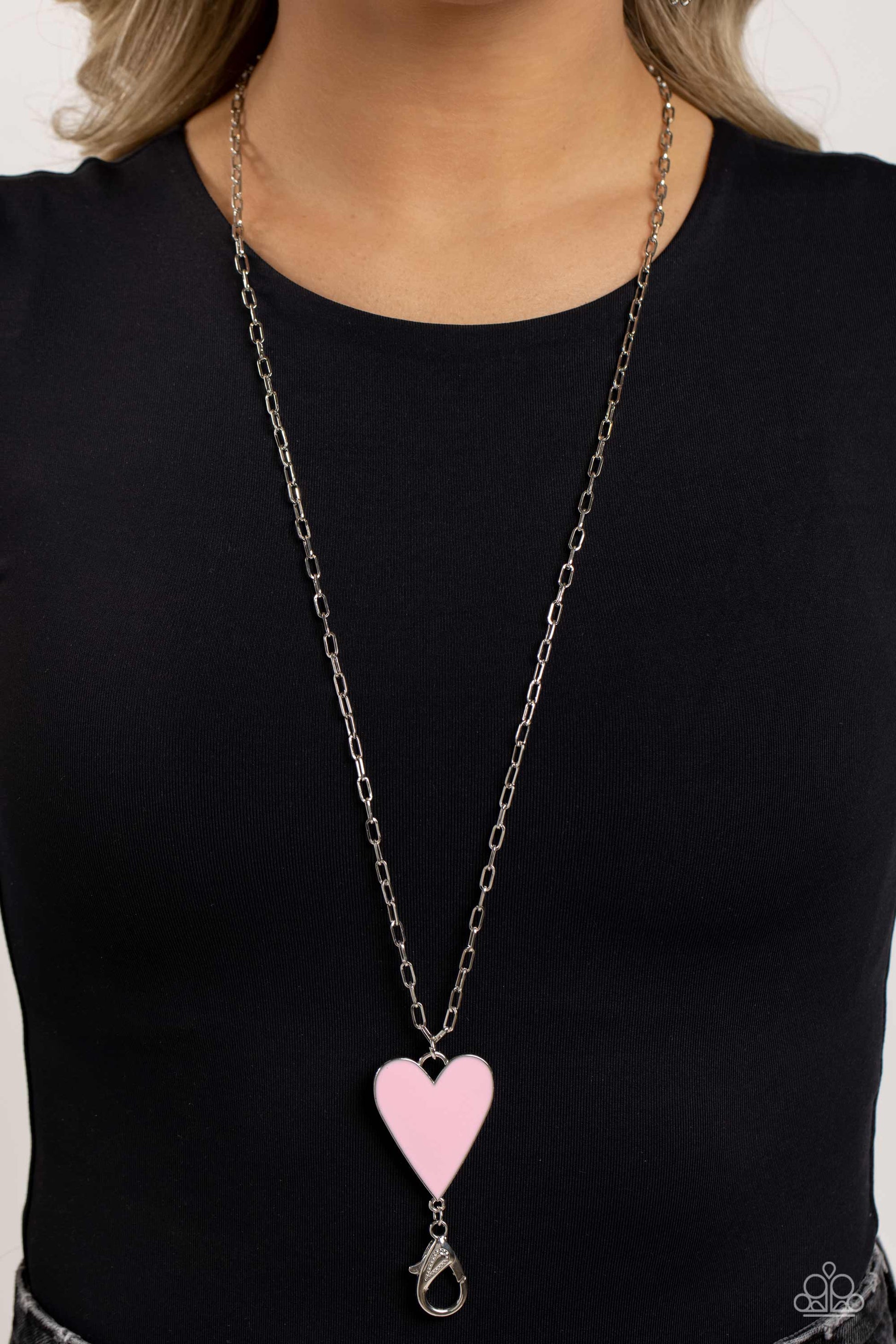 TMST Bling Subtle Soulmate - Pink Paparazzi Heart Necklace Lanyard