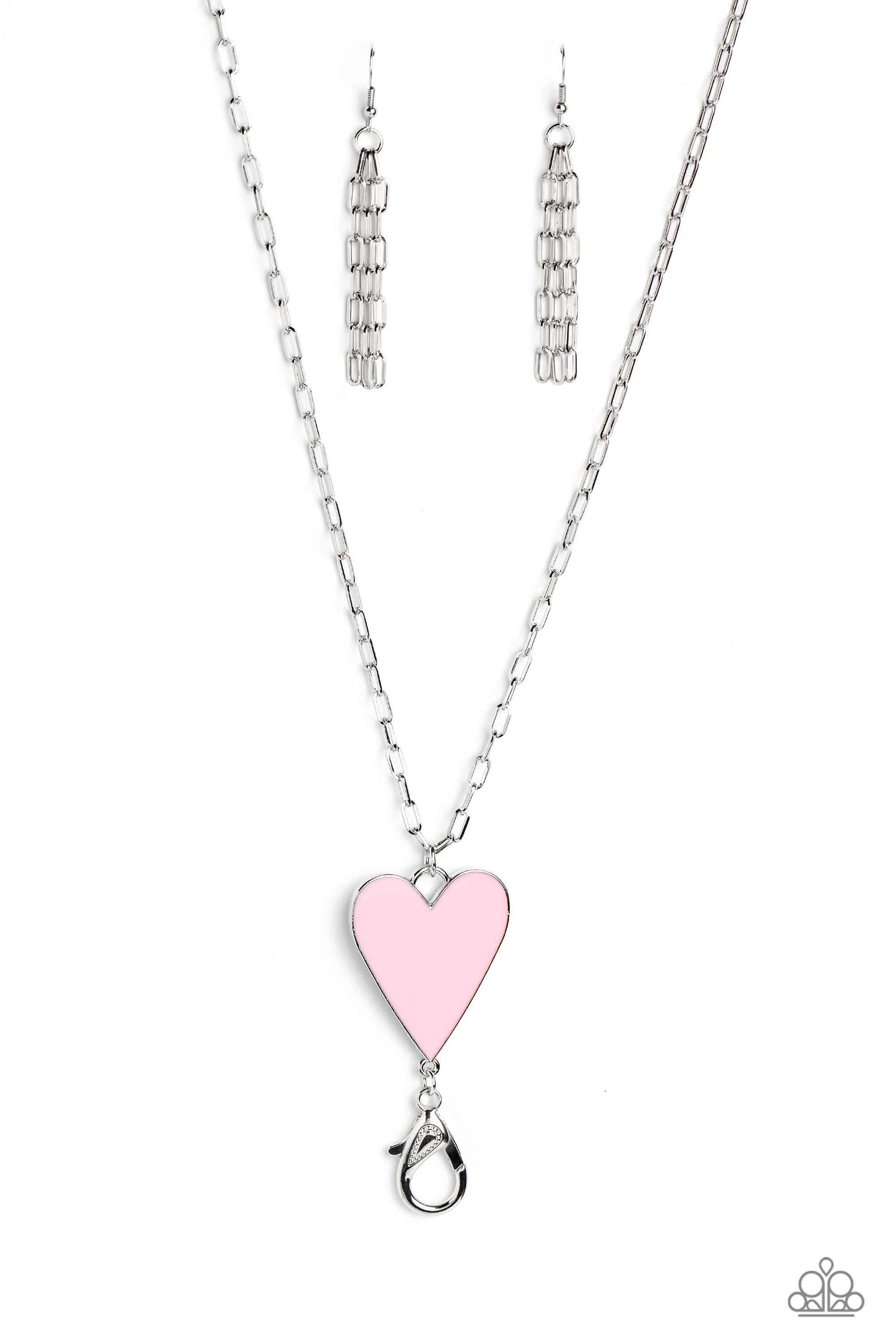 TMST Bling Subtle Soulmate - Pink Paparazzi Heart Necklace Lanyard