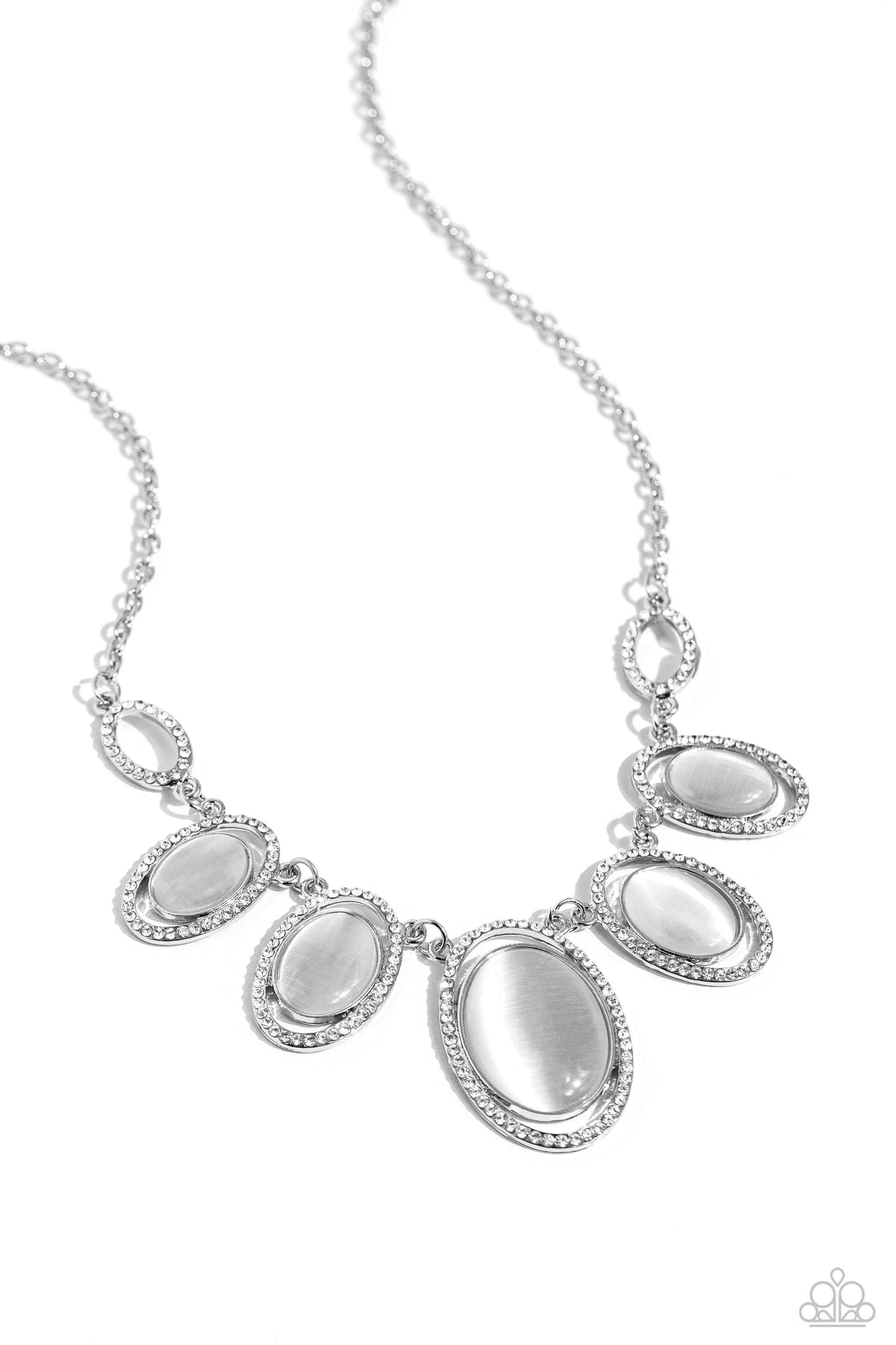 A BEAM Come True - White Paparazzi Cats Eye Necklace $5 Jewelry with Janet Morgan Necklaces