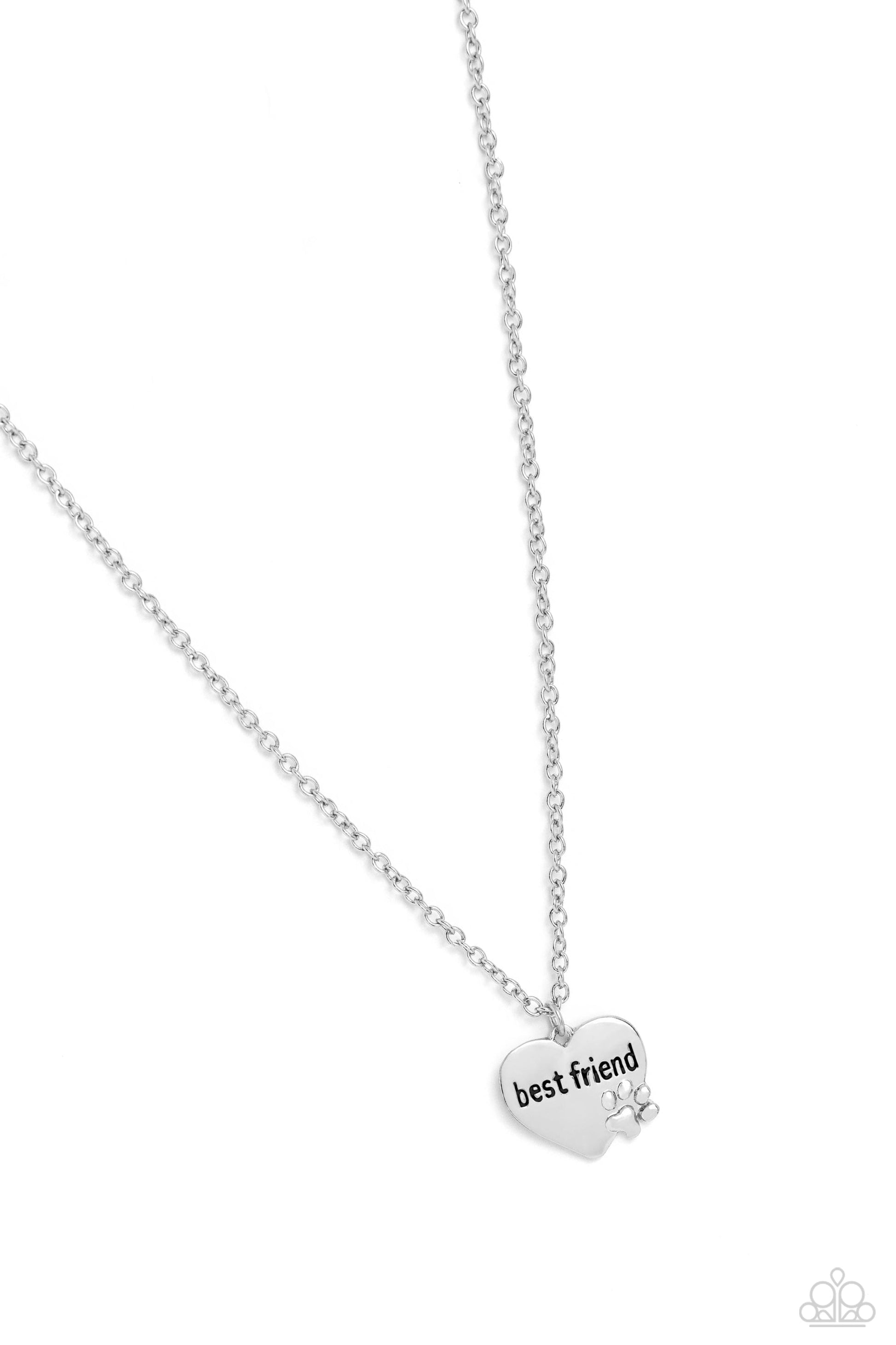 Mans Best Friend - Silver Paparazzi Necklace $5 Jewelry with Janet Morgan Necklaces