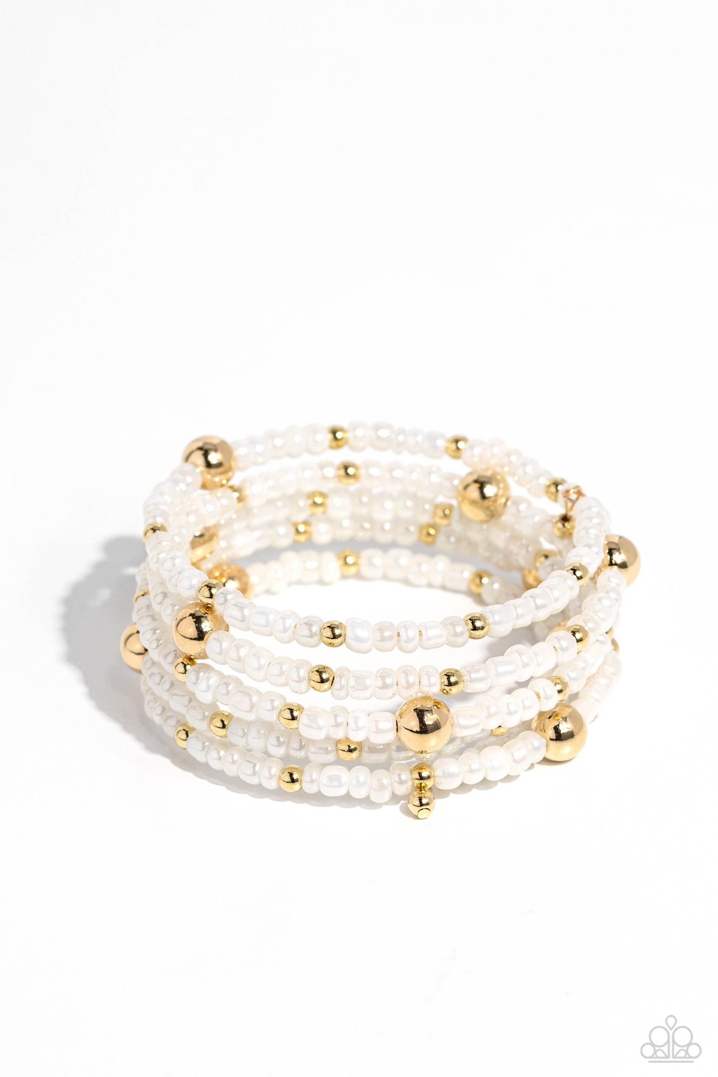 Refined Retrograde - Gold Paparazzi Coil Bracelet $5 Jewelry with Janet Morgan Bracelets