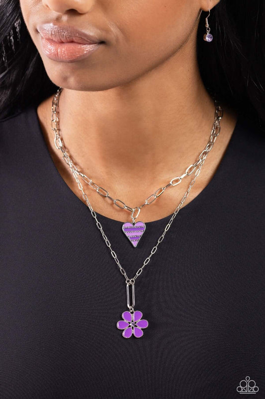 Childhood Charms - Purple Paparazzi Necklace $5 Jewelry with Janet Morgan Necklaces