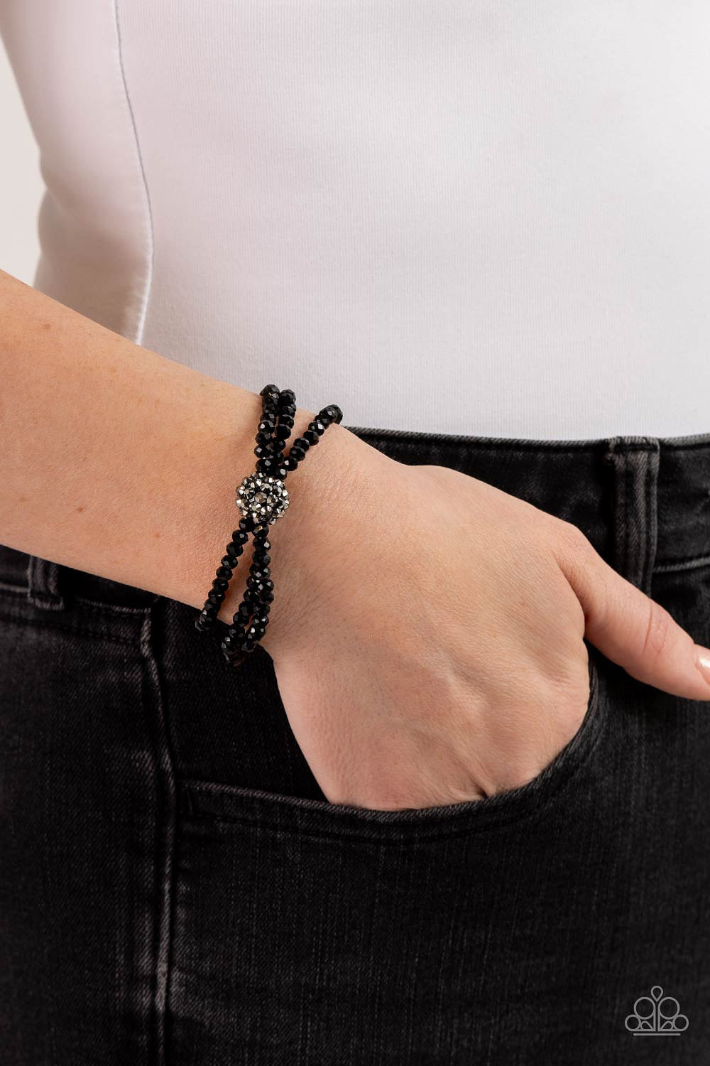 Twisted Theme - Black Paparazzi Bracelet $5 Jewelry with Janet Morgan Bracelets