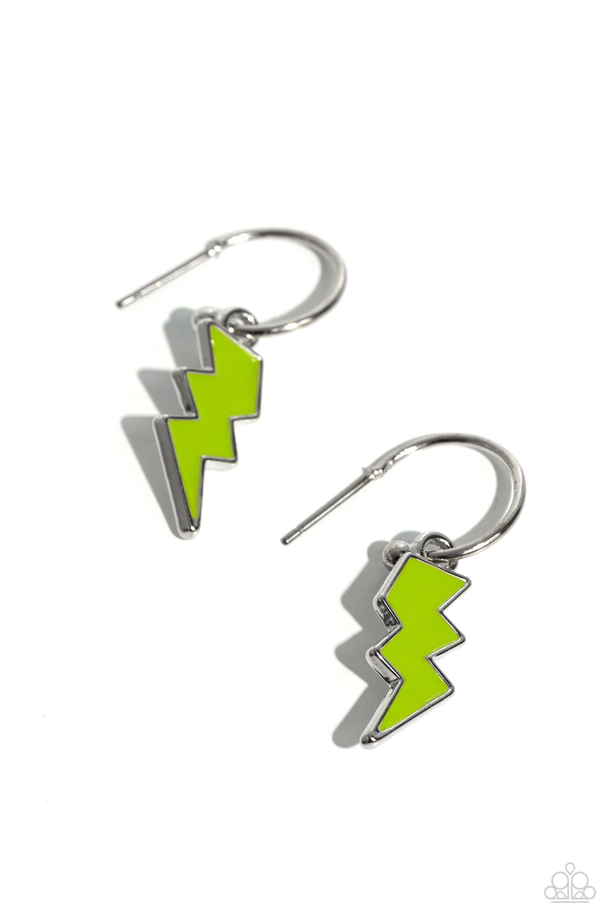 Lightning Limit - Green Paparazzi Earrings $5 Jewelry with Janet Morgan Earrings