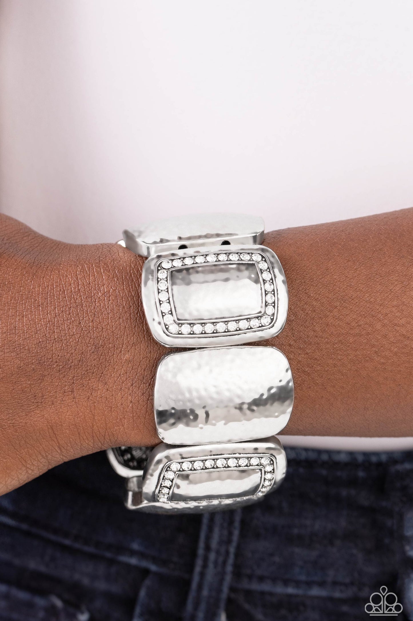 Refined Radiance - White Paparazzi Bracelet $5 Jewelry with Janet Morgan Bracelets