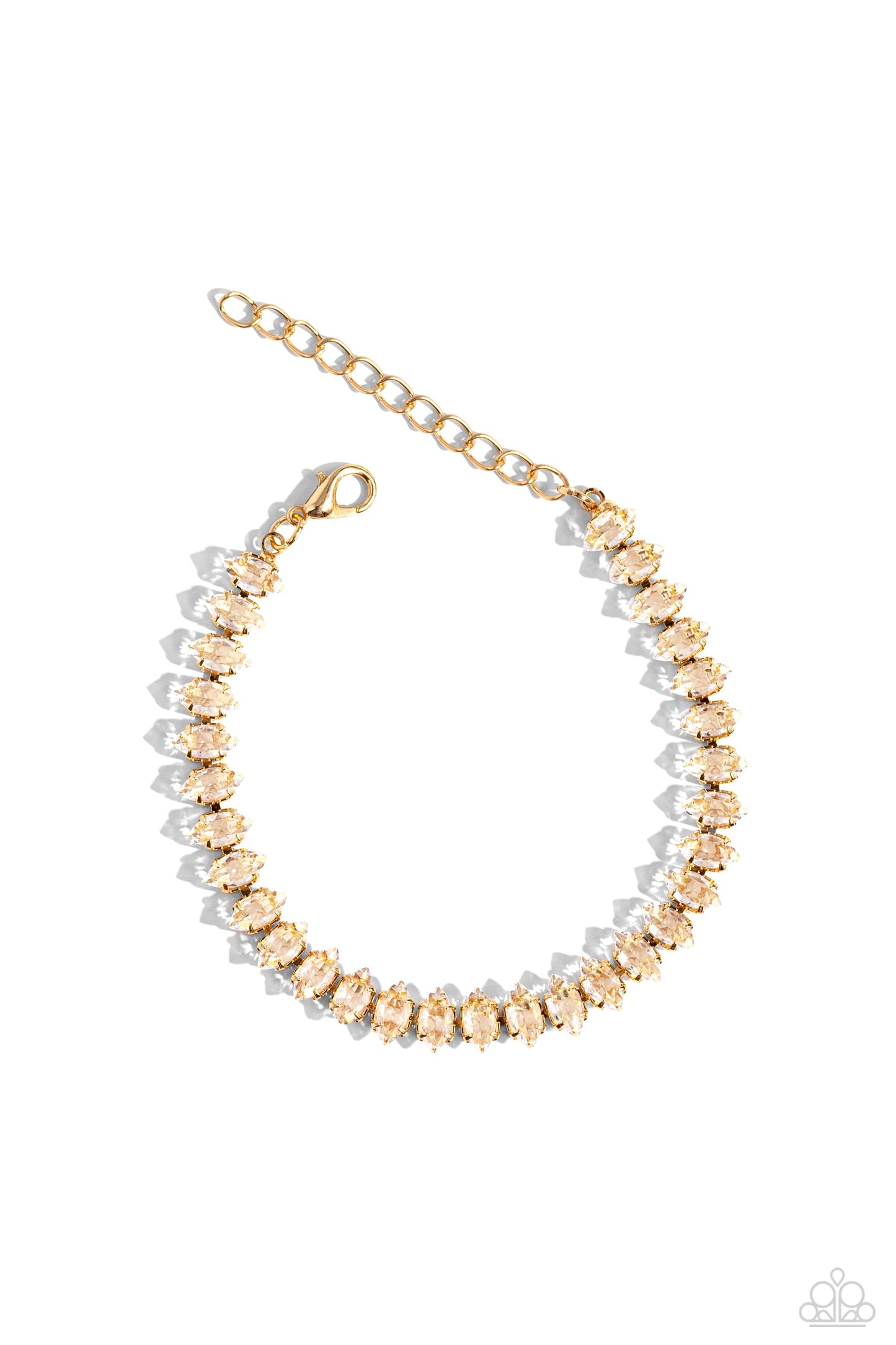 Marquise Masterpiece - Gold Paparazzi Bracelet $5 Jewelry with Janet Morgan Bracelets