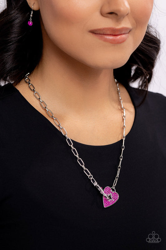 Radical Romance - Pink Paparazzi Heart Necklace $5 Jewelry with Janet Morgan Necklaces