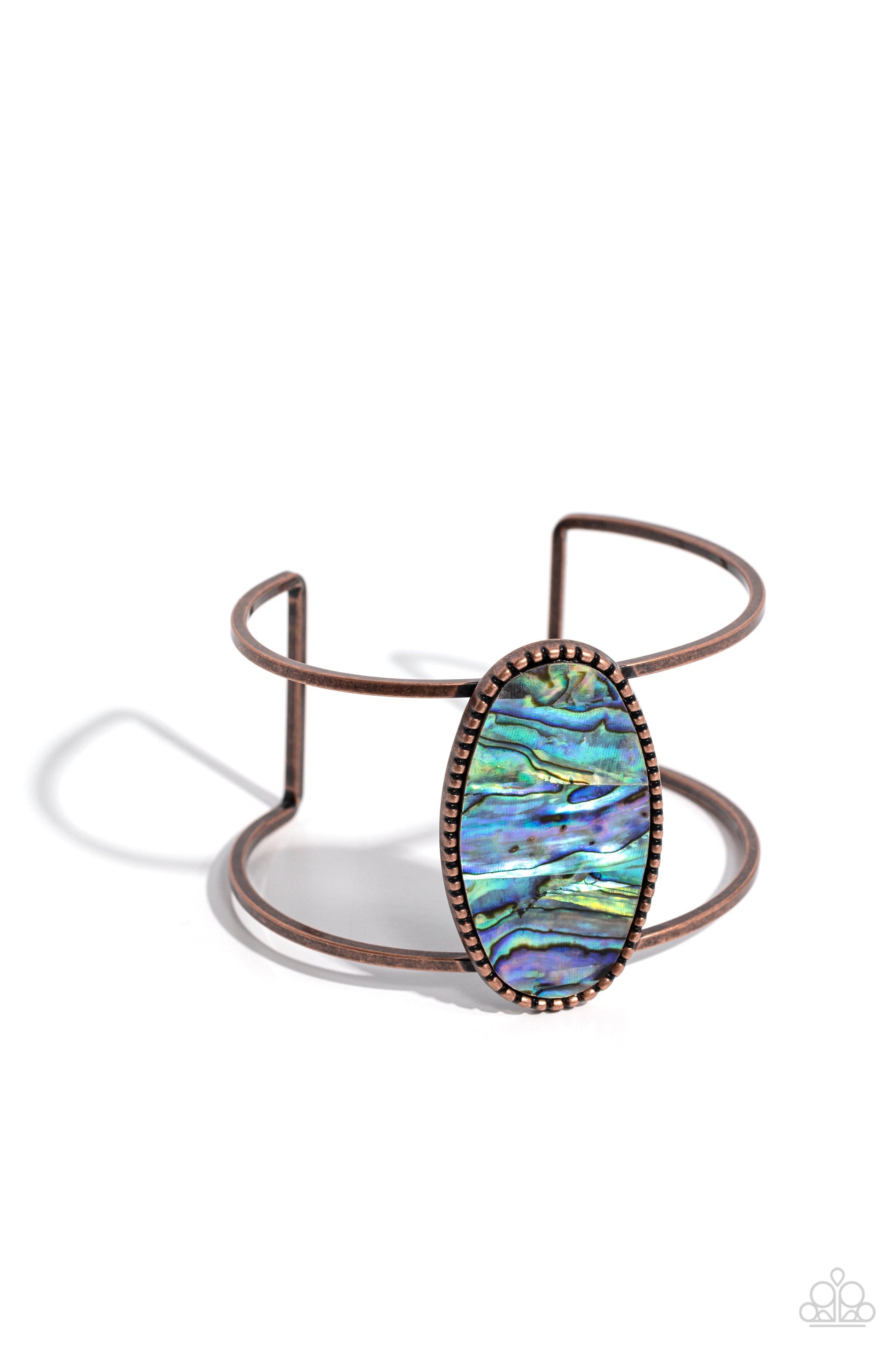 Enigmatic Energy - Copper Paparazzi Cuff Bracelet Abalone $5 Jewelry with Janet Morgan Bracelets