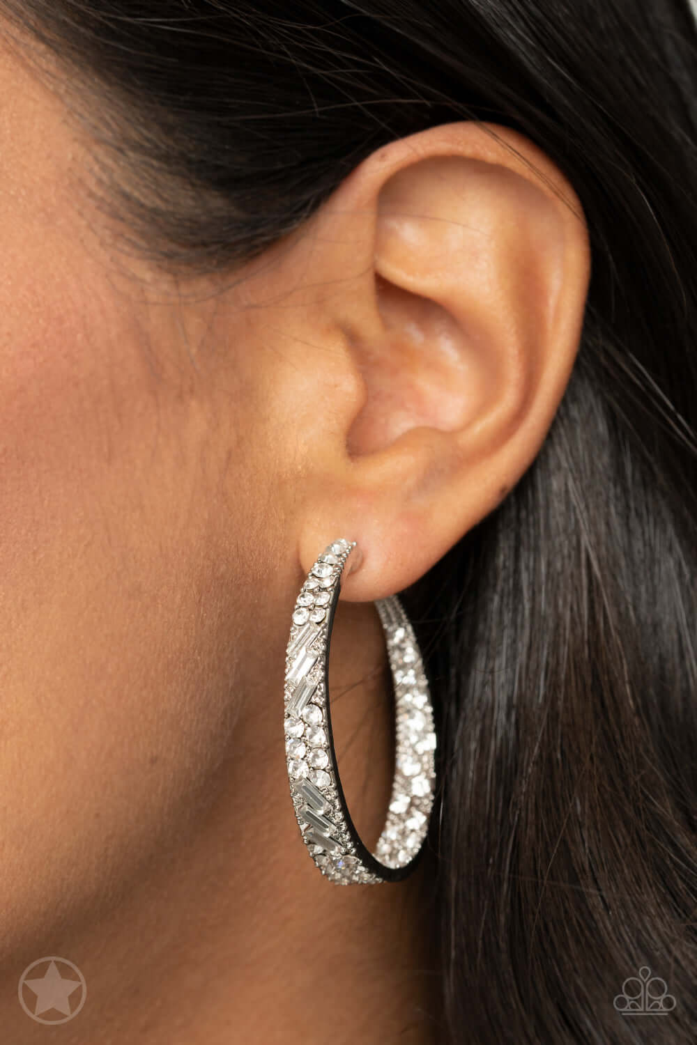 GLITZY By Association - White Paparazzi Accessories Earring $5 Jewelry with Janet Morgan Earrings