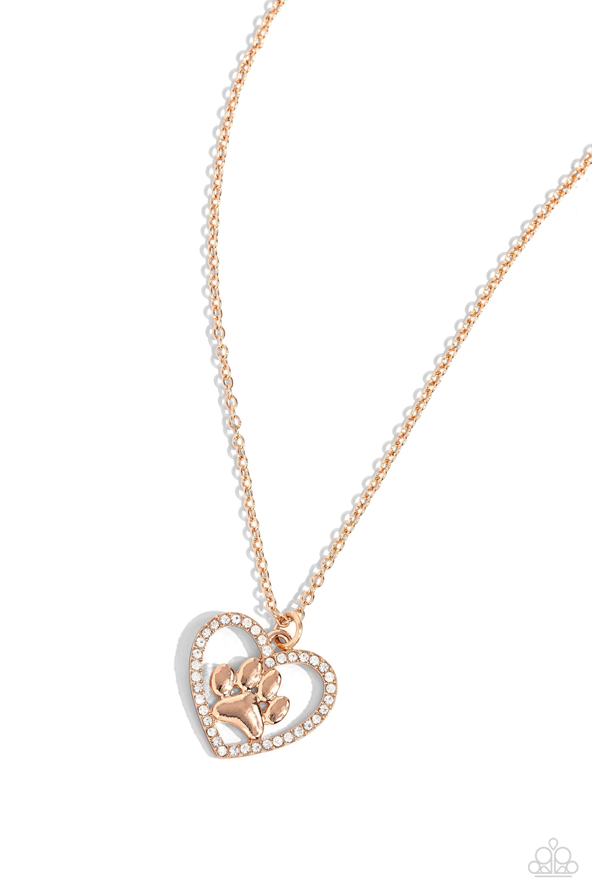 PET in Motion - Rose Gold Paparazzi Necklace $5 Jewelry with Janet Morgan Necklaces