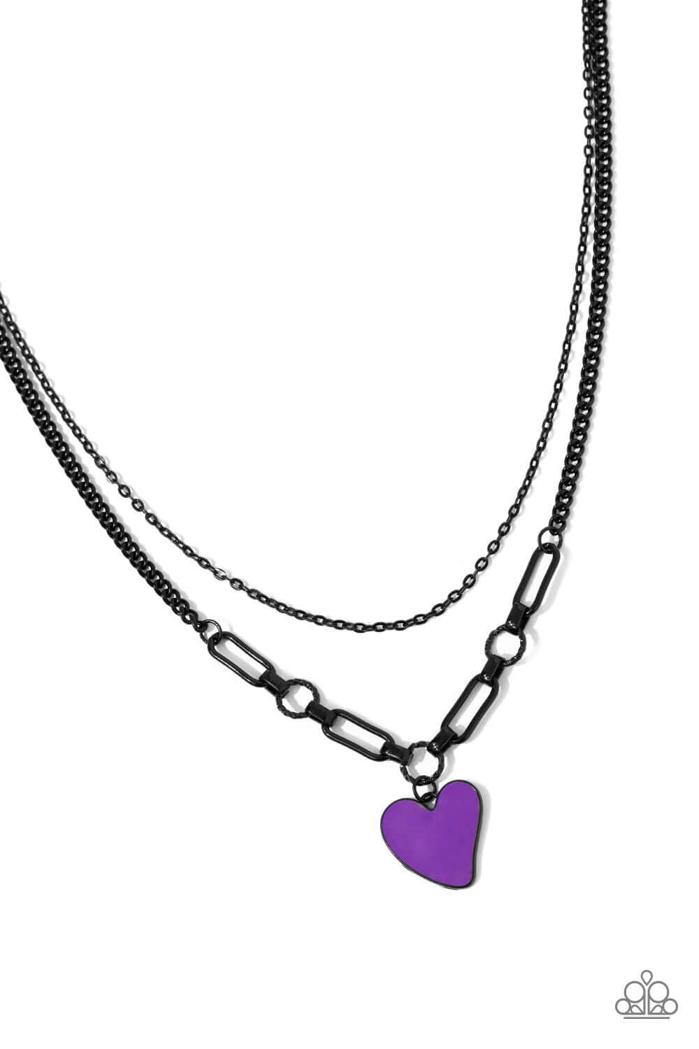 Carefree Confidence - Purple Paparazzi Heart Necklace $5 Jewelry with Janet Morgan Necklaces