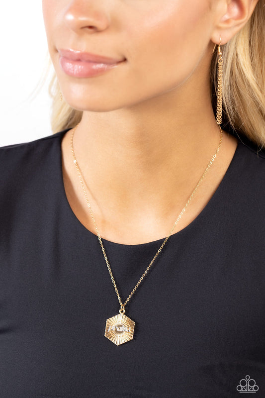 Turn of PRAISE - Gold Paparazzi Necklace $5 Jewelry with Janet Morgan Necklaces