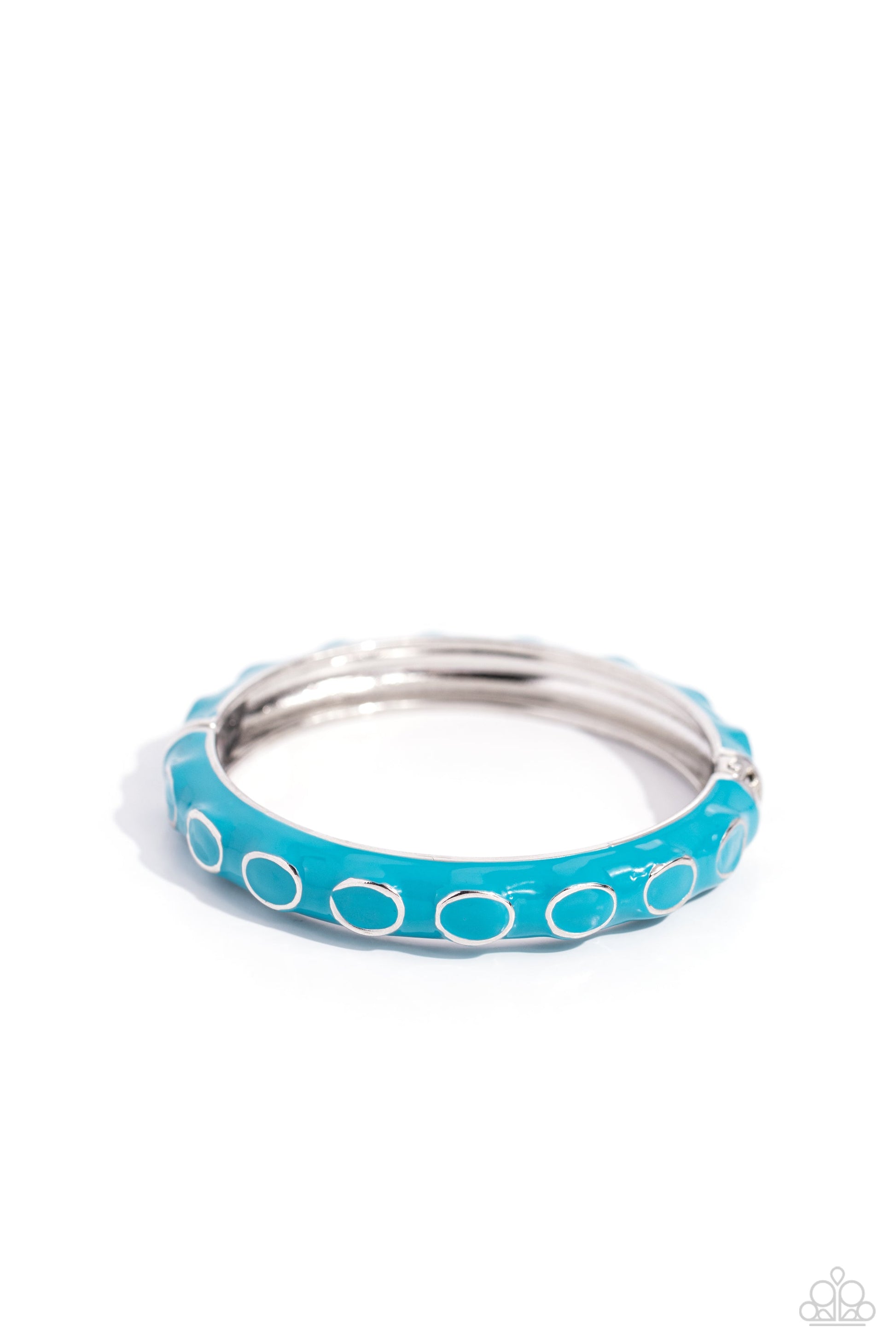 Delightful Diversion - Blue Turquoise Painted Paparazzi Hinge Bracelet $5 Jewelry with Janet Morgan Bracelets