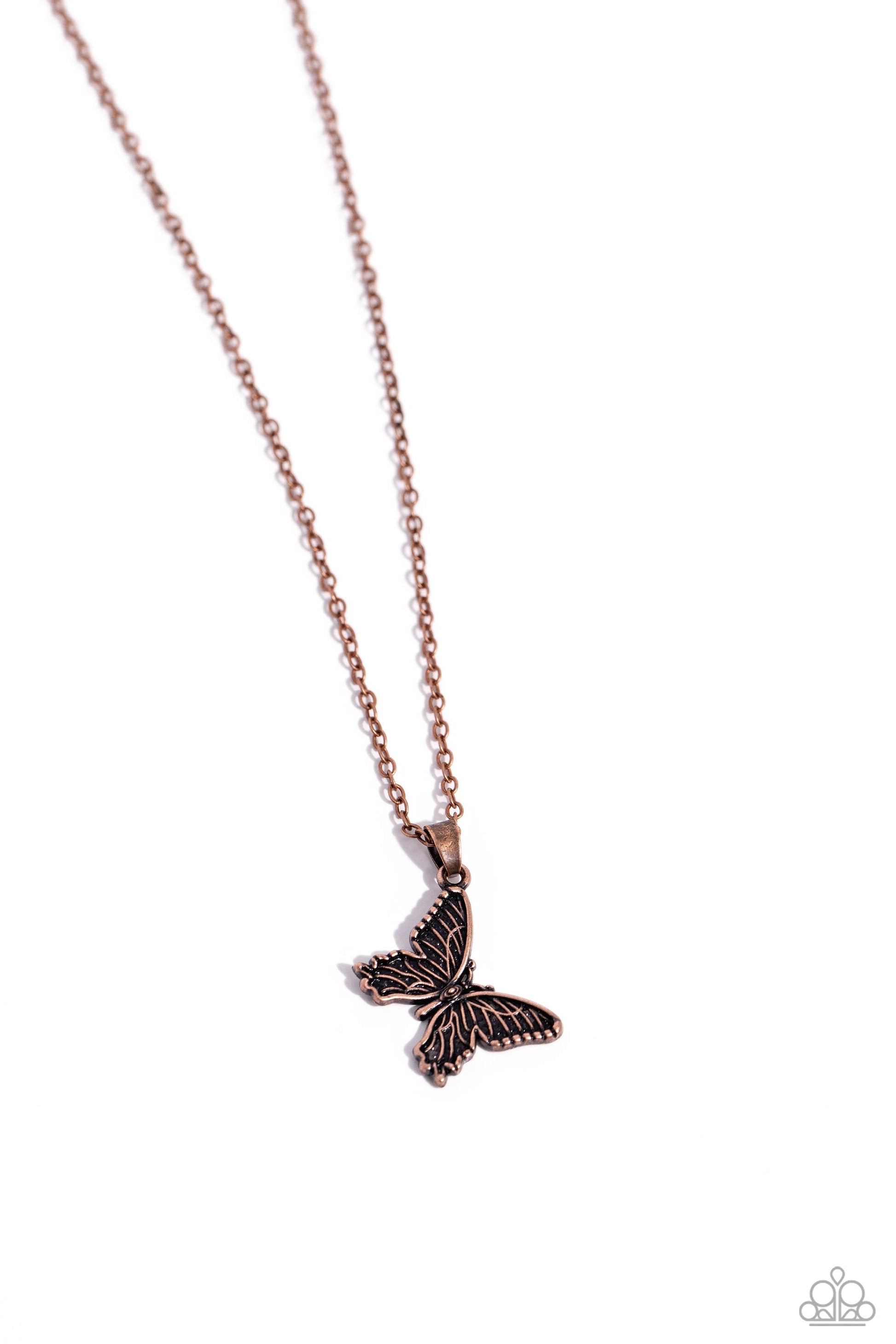 Midair Magic - Copper Paparazzi Butterfly Necklace $5 Jewelry with Janet Morgan Necklaces