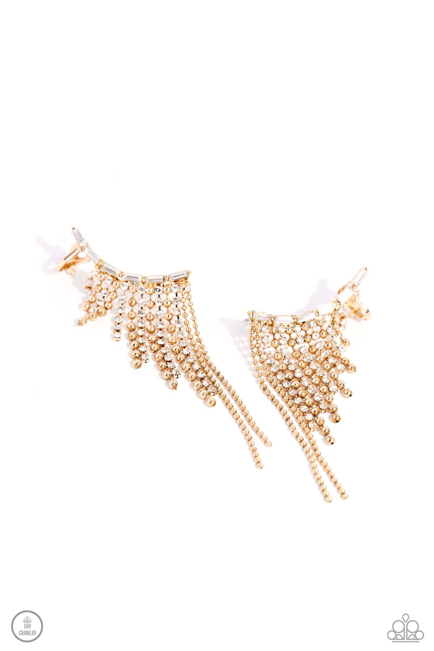 TMST Bling Tapered Tease - Gold Paparazzi Ear Crawler Earrings