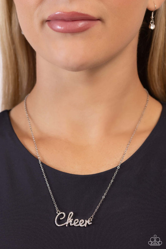 Cheer Squad - White Paparazzi Silver Sports Necklace $5 Jewelry with Janet Morgan Necklaces