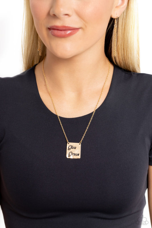 Give Grace - Gold Paparazzi Faith Necklace $5 Jewelry with Janet Morgan Necklaces