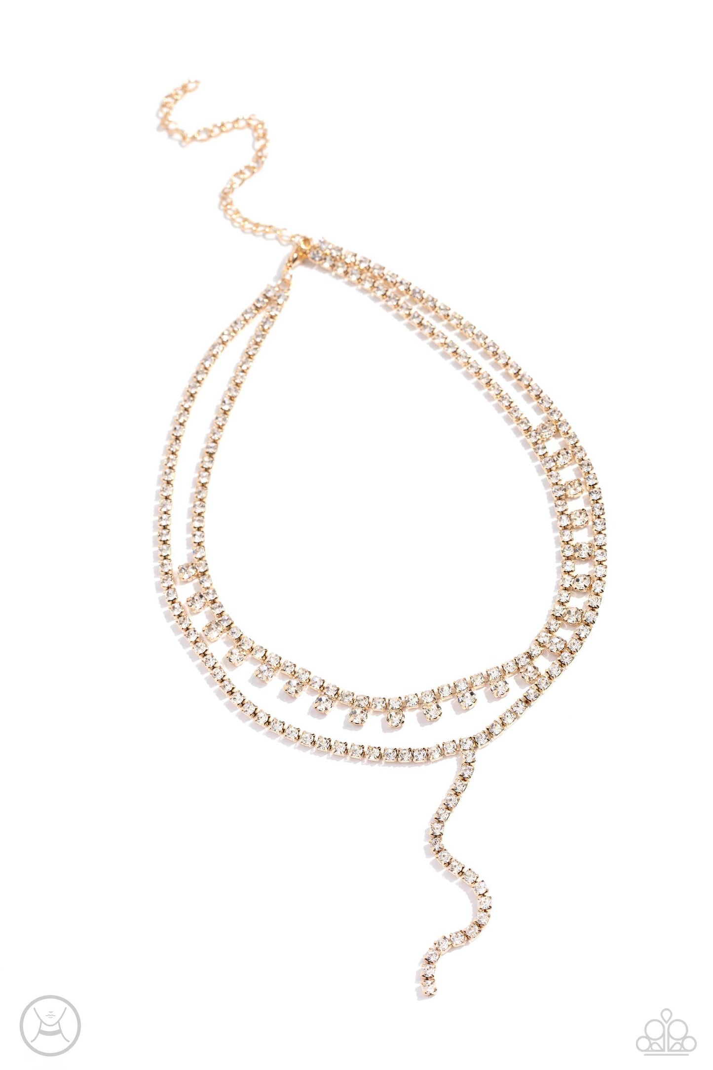 Champagne Night - Gold Paparazzi Necklace $5 Jewelry with Janet Morgan Necklaces