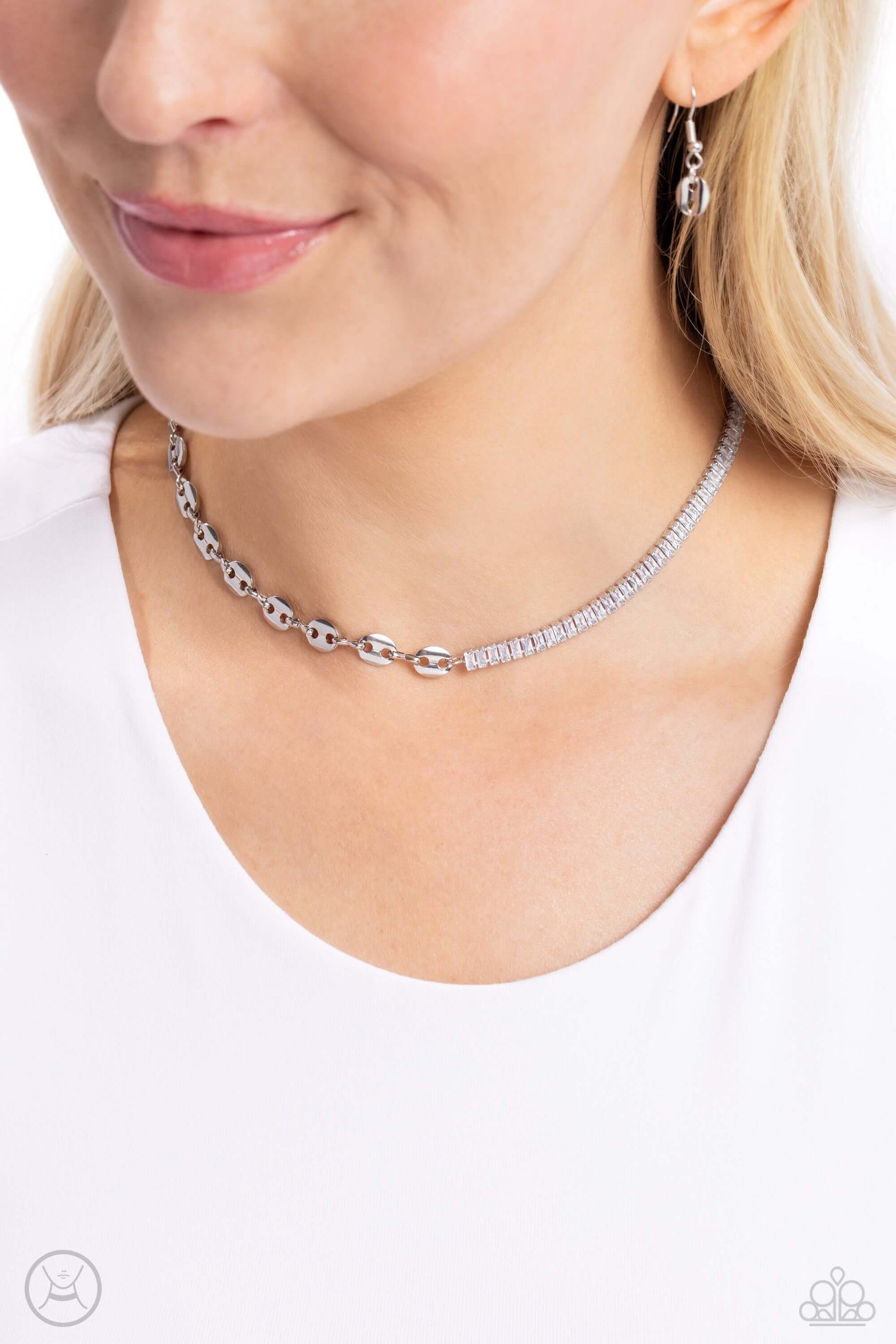 Dream Duo Paparazzi Silver Choker Necklace $5 Jewelry with Janet Morgan Necklaces