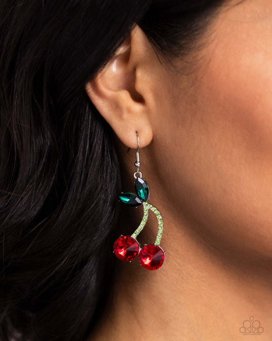 Cherry Cameo - Red Paparazzi Earrings $5 Jewelry with Janet Morgan EARRINGS