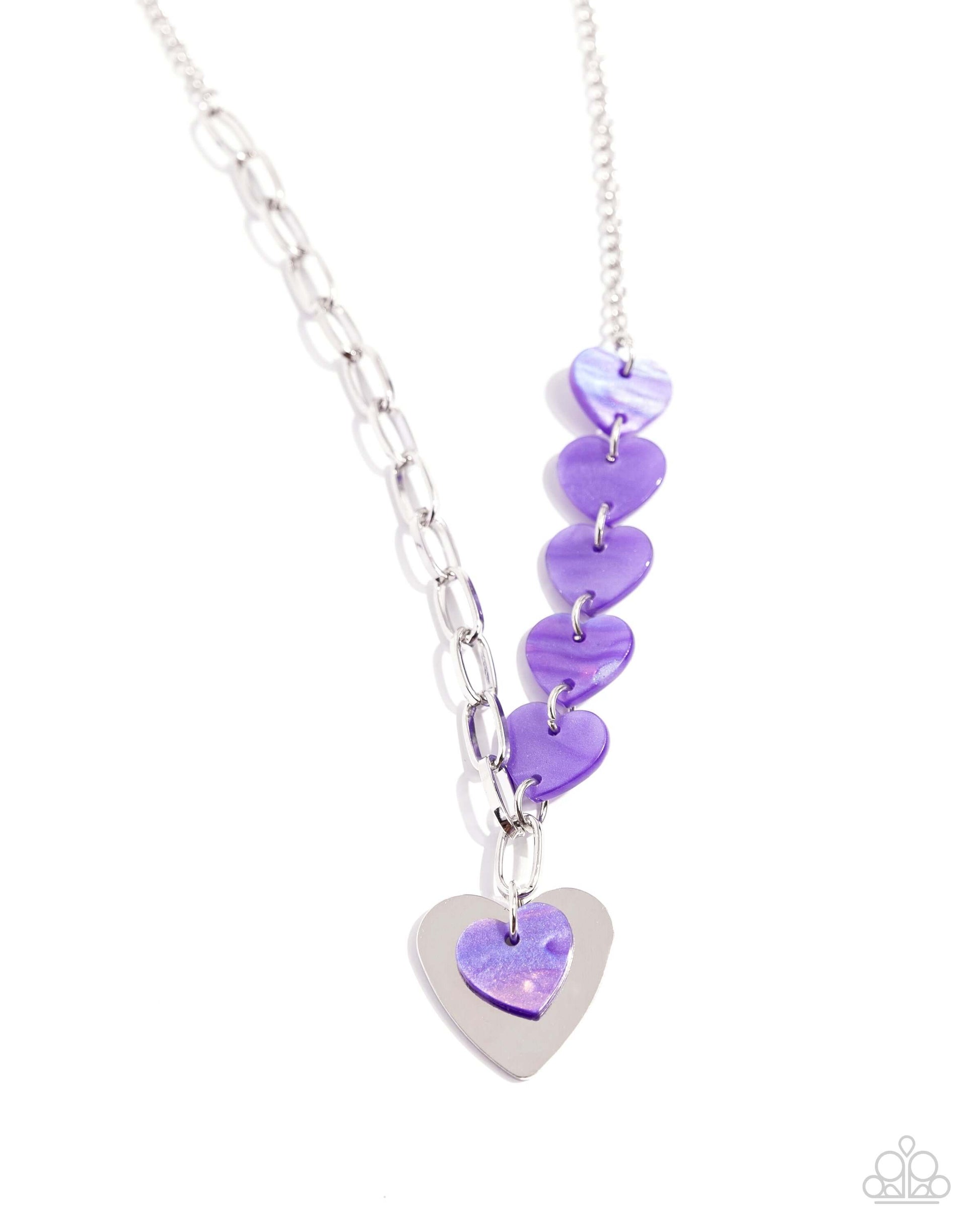 HEART Of The Movement - Purple Heart Paparazzi Necklace $5 Jewelry with Janet Morgan Necklaces