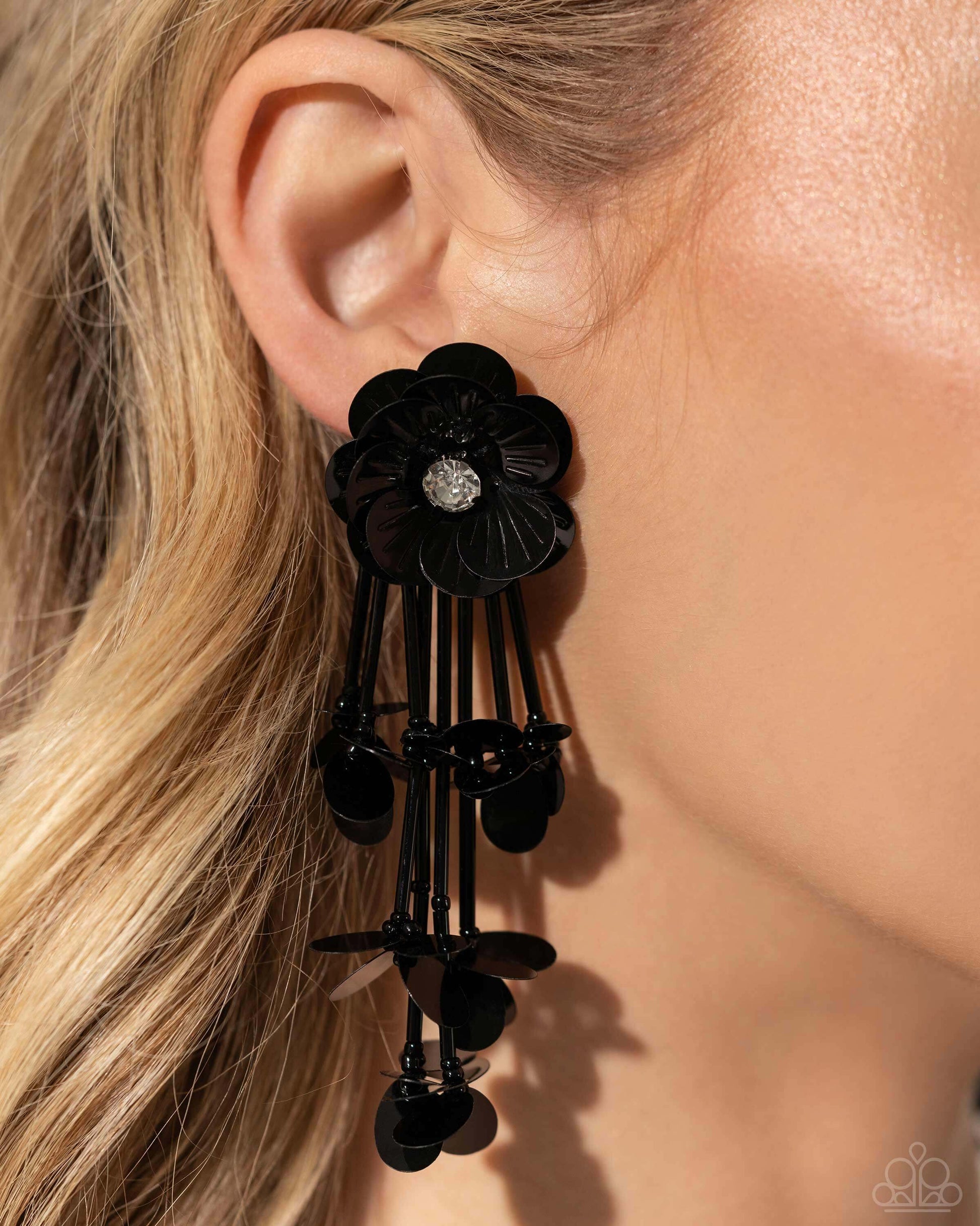 Floral Future - Black Paparazzi Life of the Party Earring $5 Jewelry with Janet Morgan Earrings