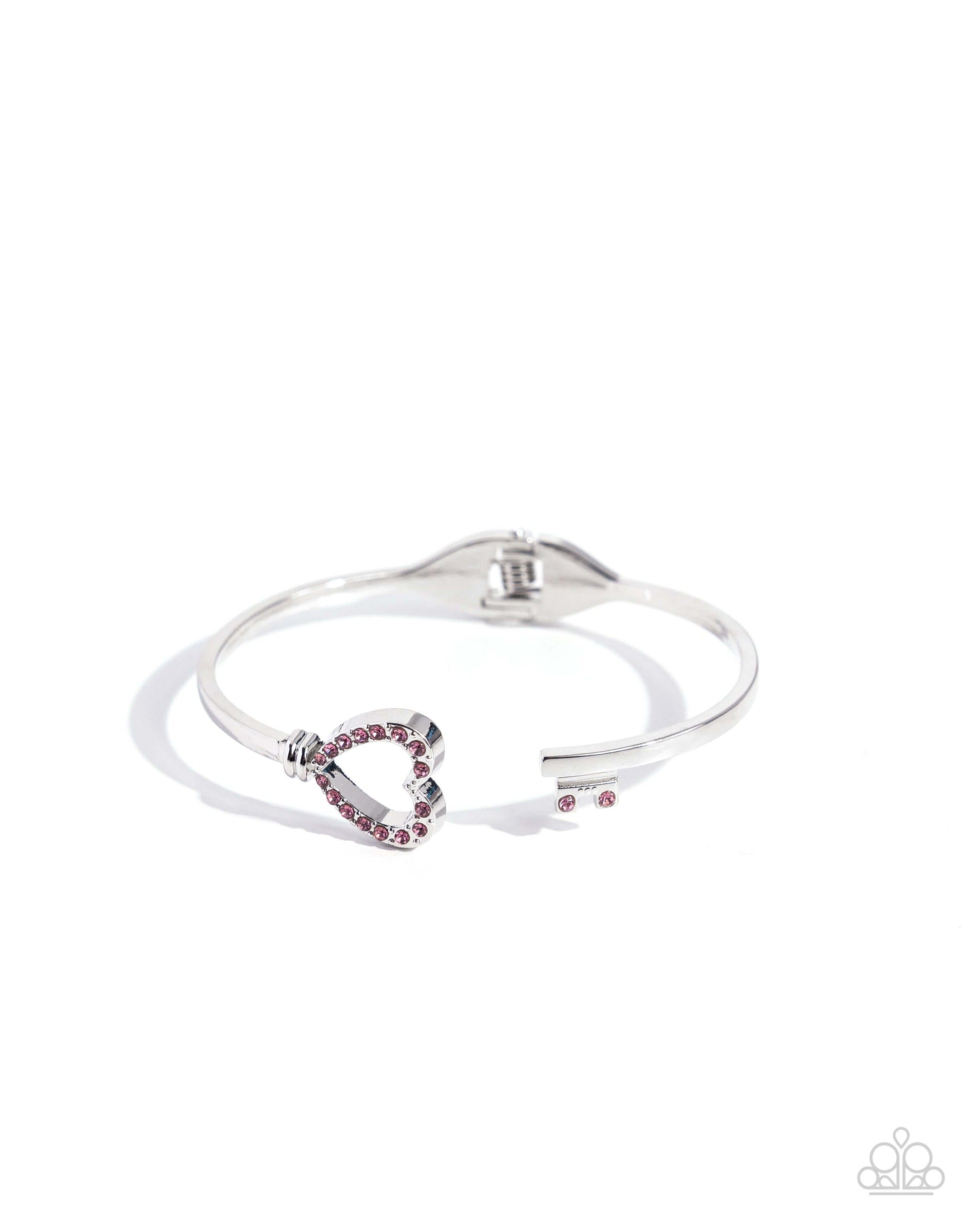 The Key to Romance - Pink Paparazzi Heart Bracelet $5 Jewelry with Janet Morgan Bracelets