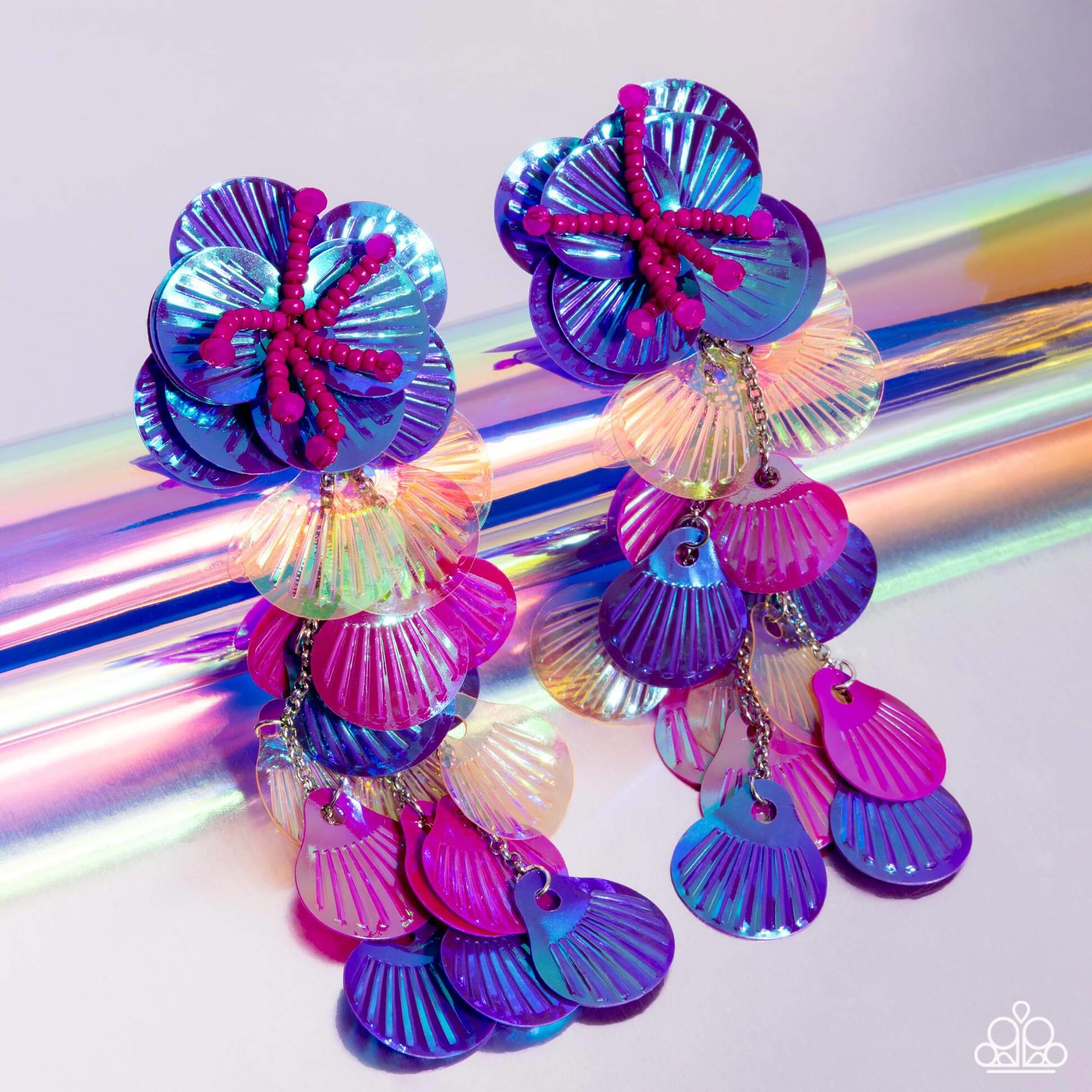 Under the Waves - Purple Paparazzi Earrings Earrings