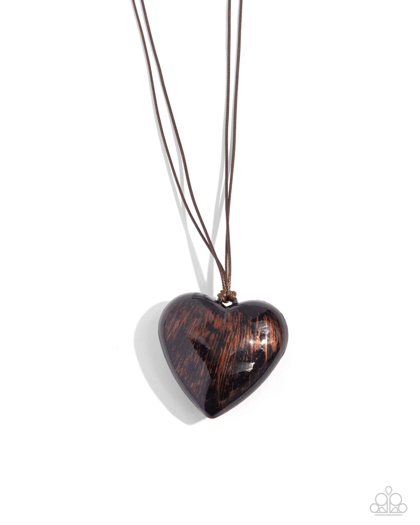 Boyfriend Behavior - Brown Heart Paparazzi Necklace $5 Jewelry with Janet Morgan Necklaces