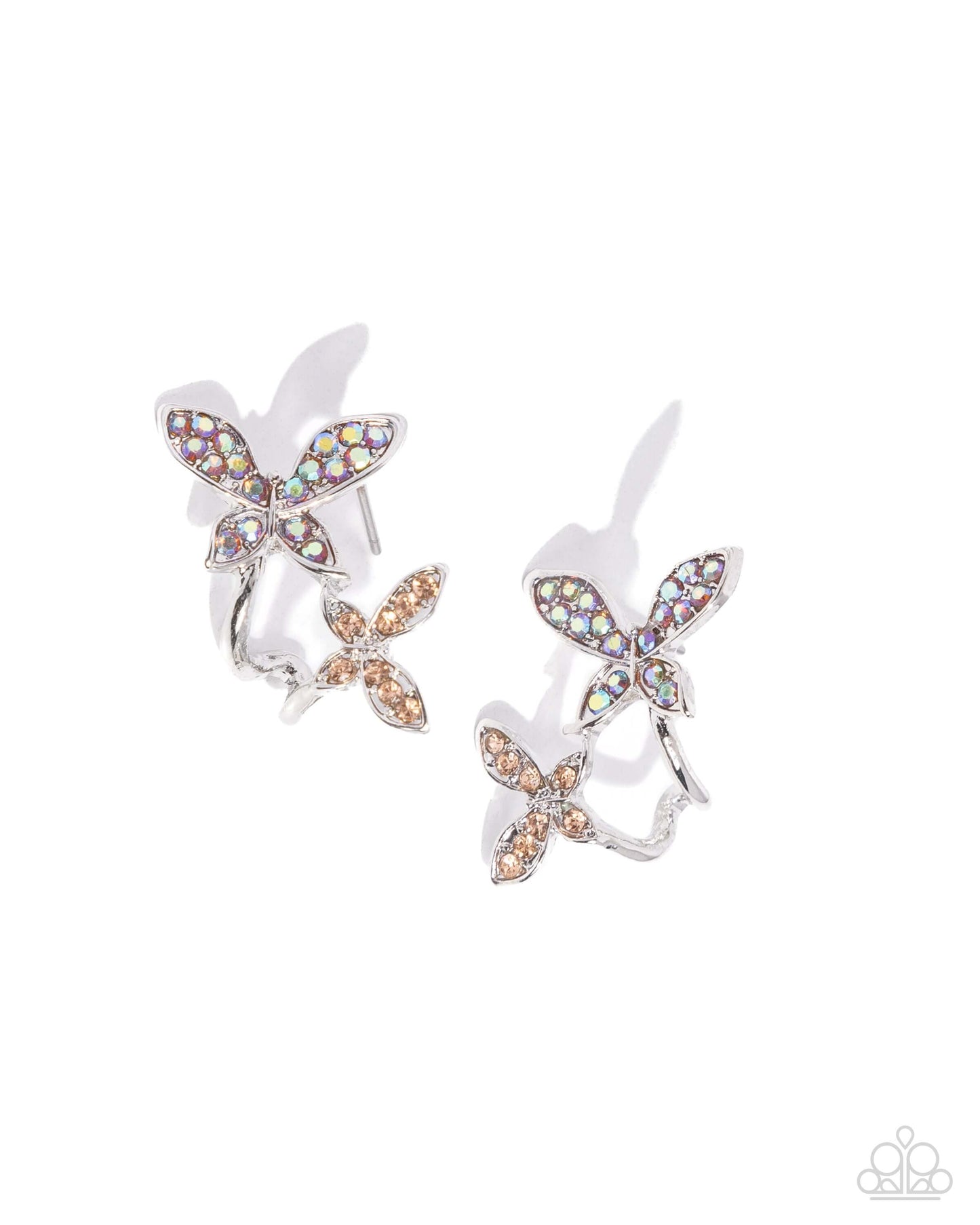 Adorably Aerial - Orange Paparazzi Butterfly Hoop Earrings $5 Jewelry with Janet Morgan Earrings