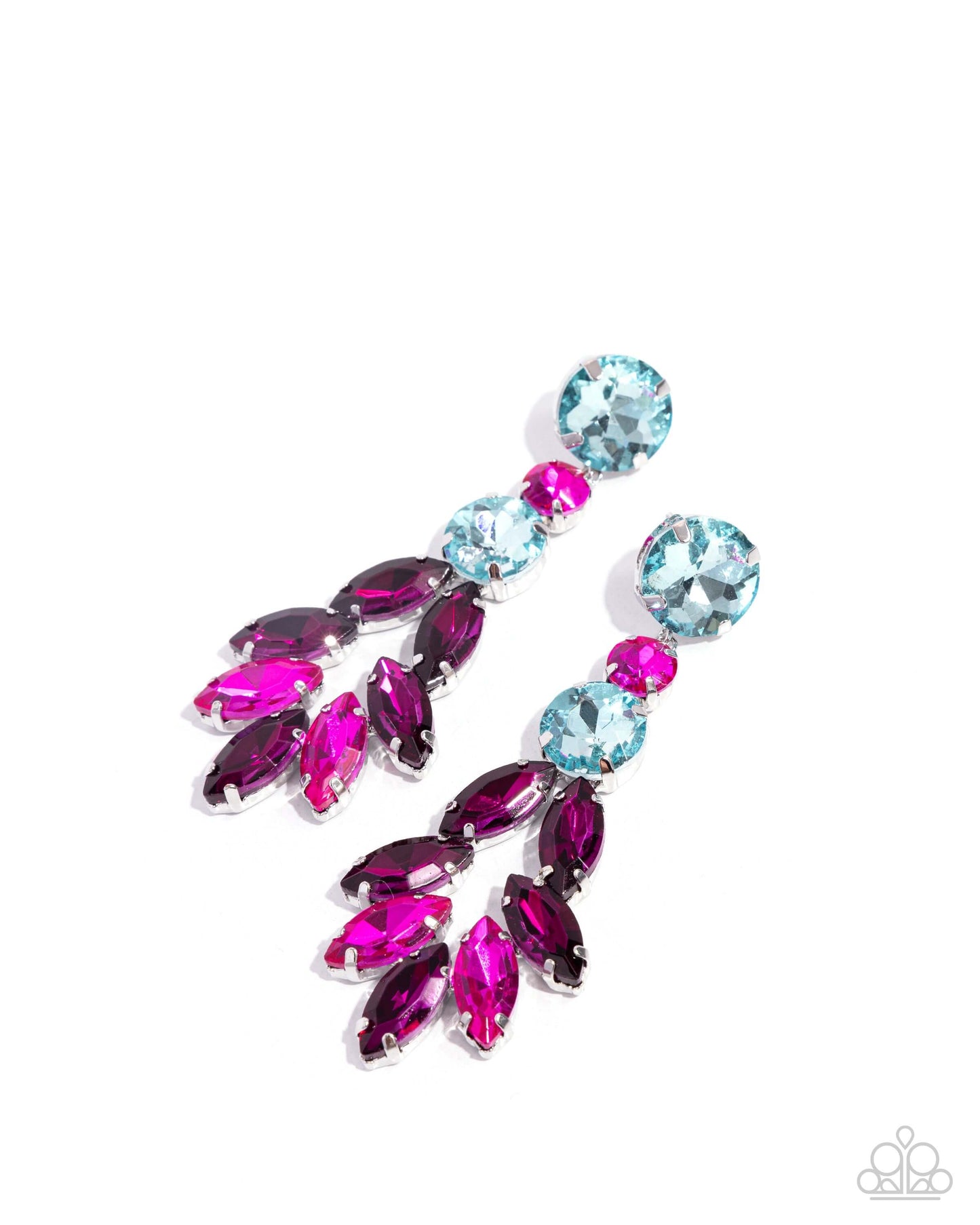 Cascading Cache - Multi Paparazzi Earrings Accessories,earrings,Multicolor