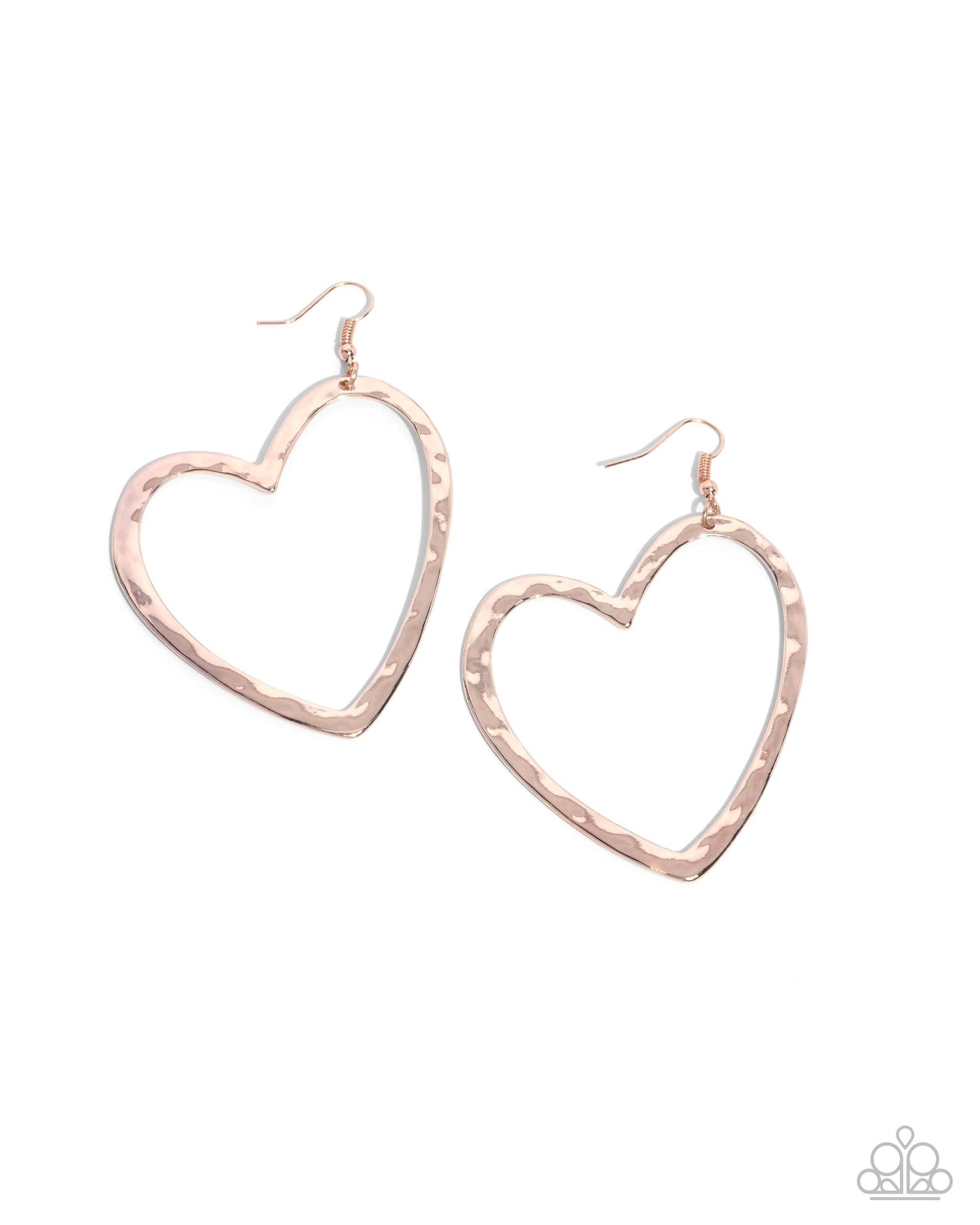 Just My Type - Rose Gold Paparazzi Earrings Accessories,earrings,Hearts,Rose Gold