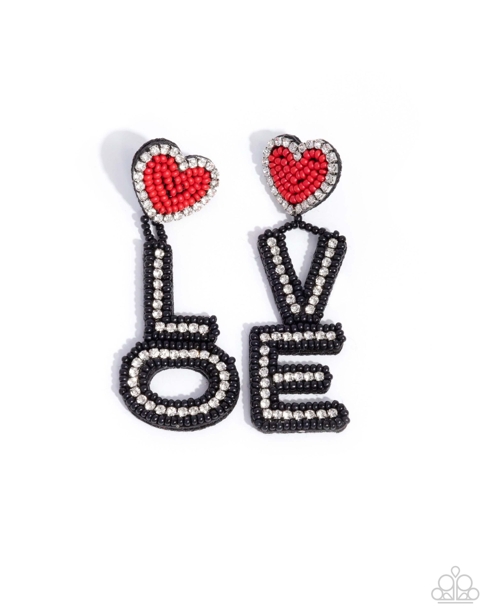 Visible Valentines - Black Paparazzi Heart Love Earrings $5 Jewelry with Janet Morgan Earrings