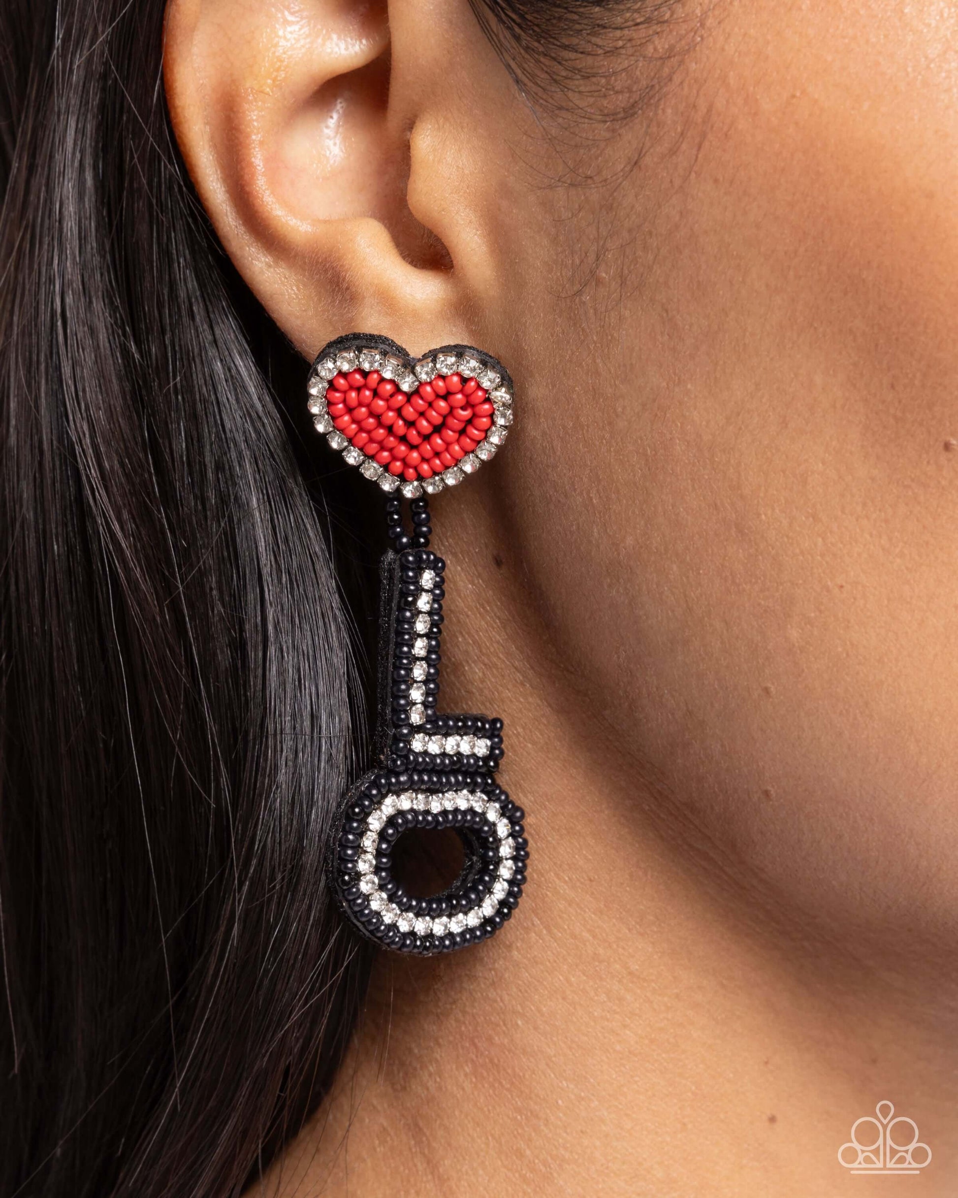 Visible Valentines - Black Paparazzi Heart Love Earrings $5 Jewelry with Janet Morgan Earrings