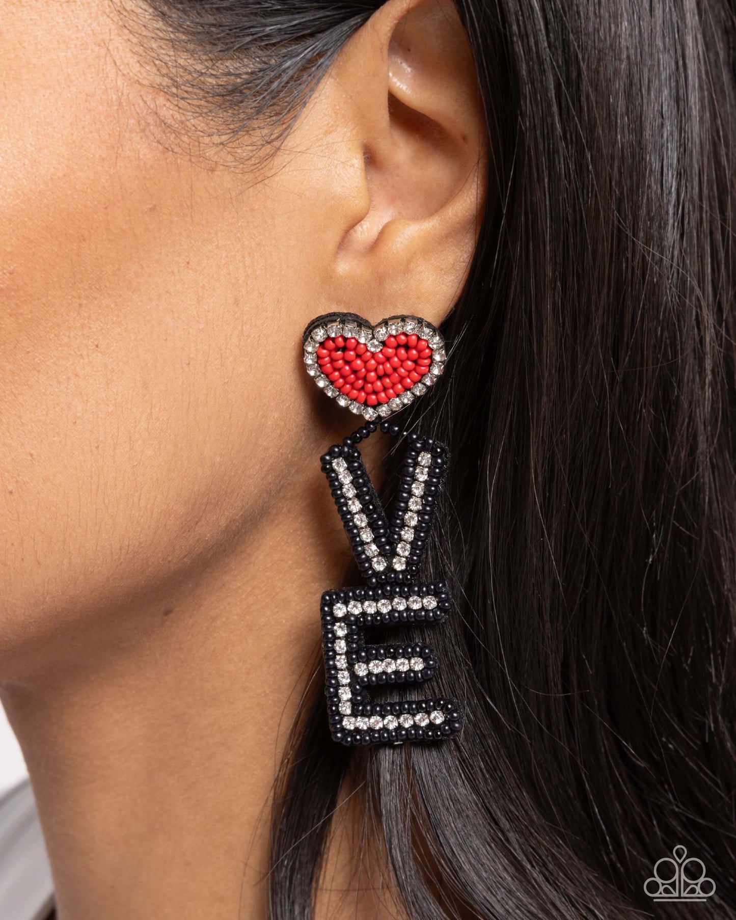 Visible Valentines - Black Paparazzi Heart Love Earrings $5 Jewelry with Janet Morgan Earrings