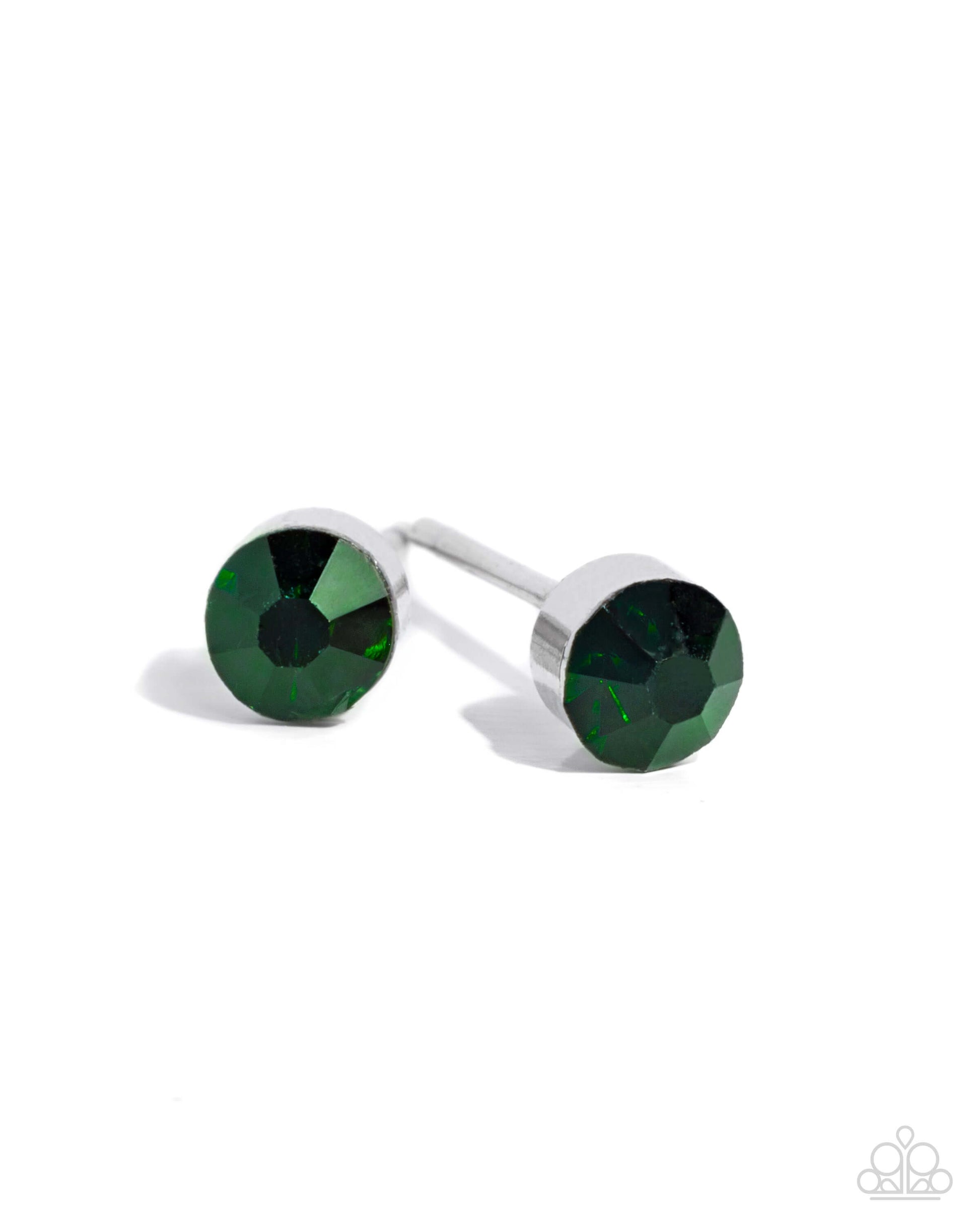 Logical Light - Green Paparazzi Post Earrings Accessories,earrings,Green,Post