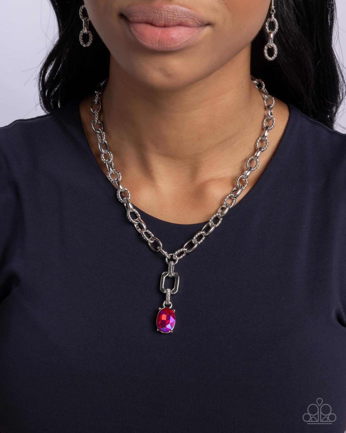 Refulgent Recognition - Pink Paparazzi Iridescent Necklace $5 Jewelry with Janet Morgan Necklaces